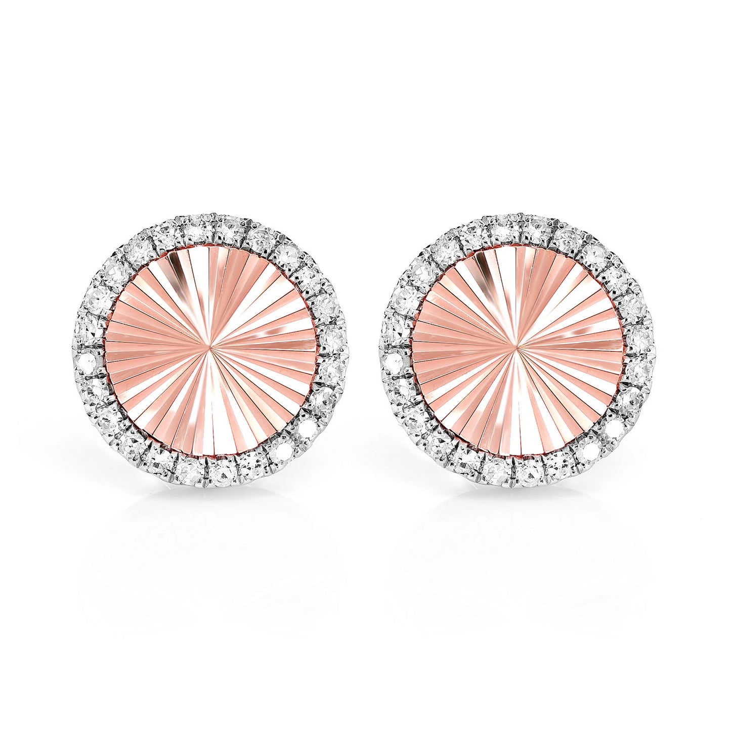 Diamond Halo Sunburst Miracle Stud Earrings