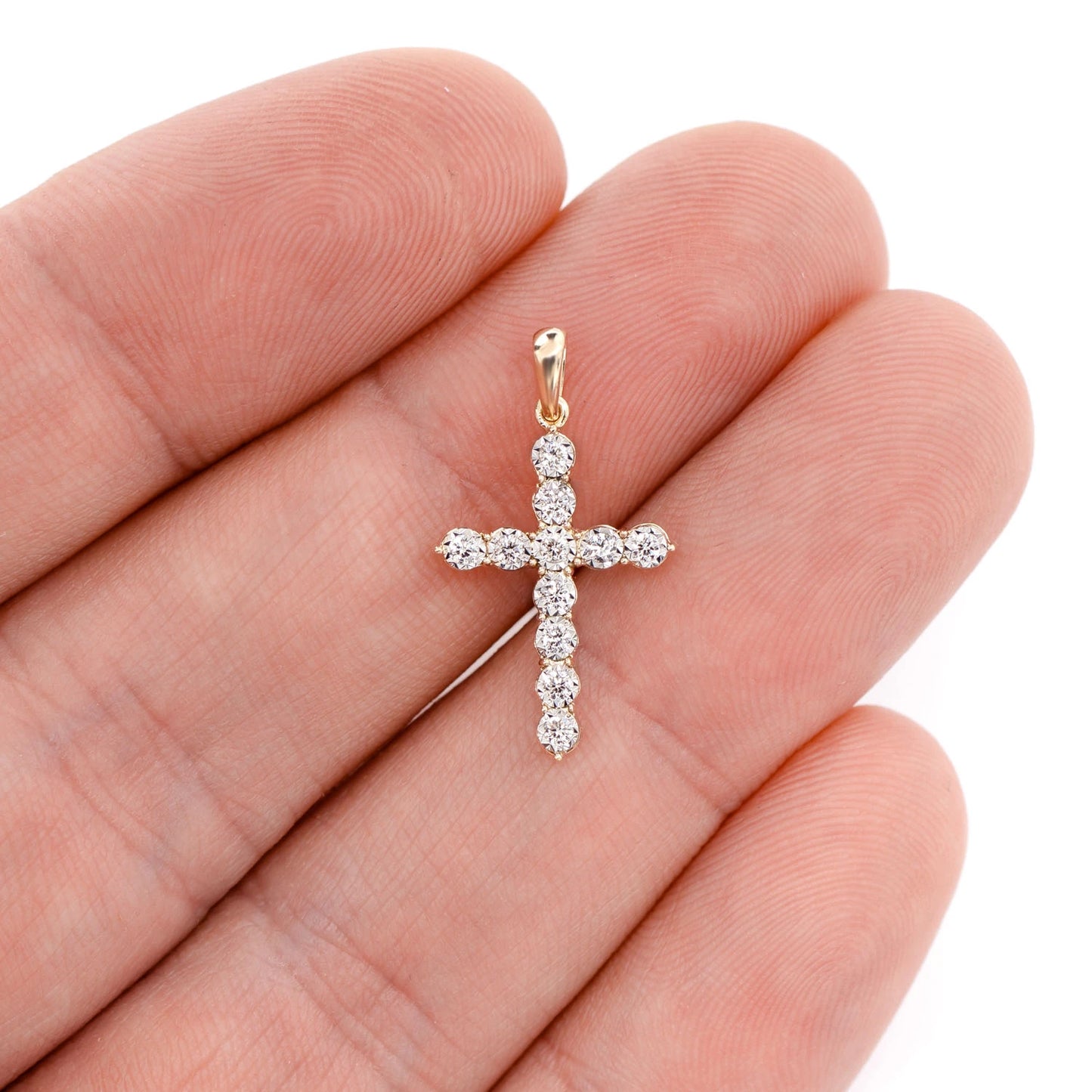 Bitty Miracle Set Diamond Cross Pendant
