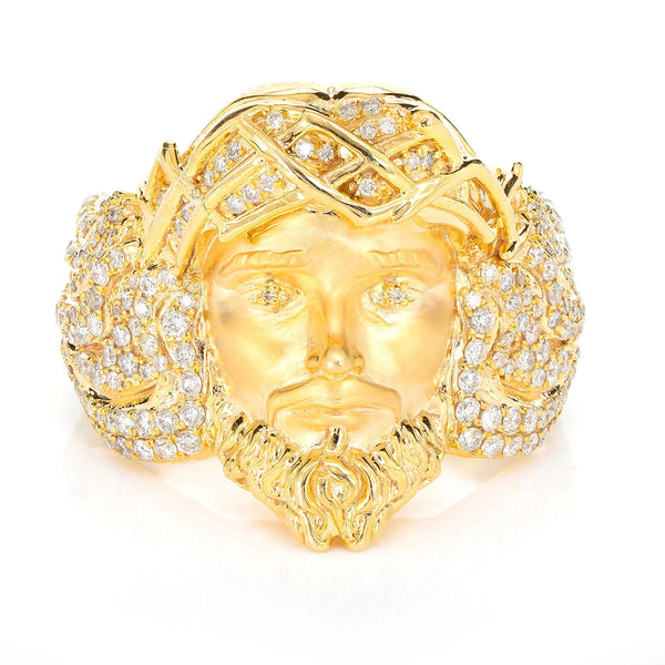 Jesus Portrait Diamond Signet Ring