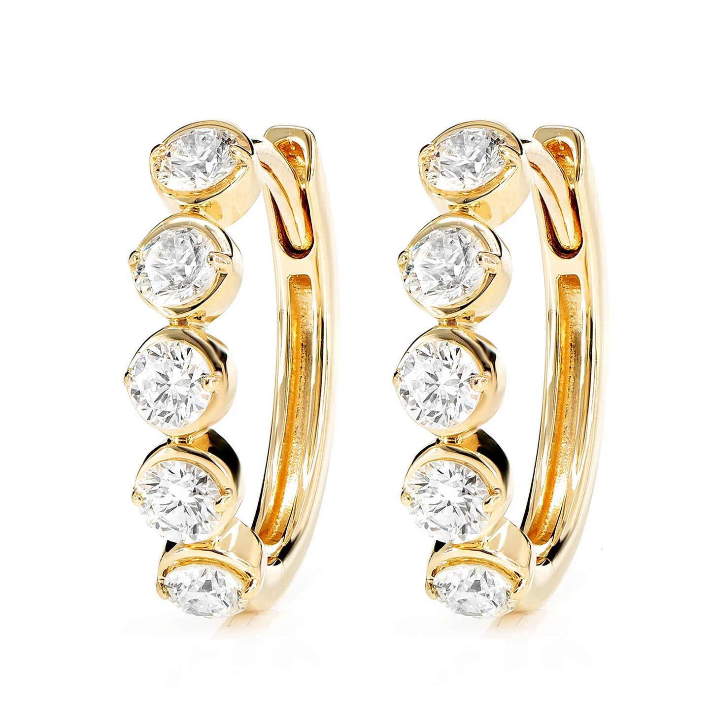 Diamond Caterpillar Oval Hoop Earrings