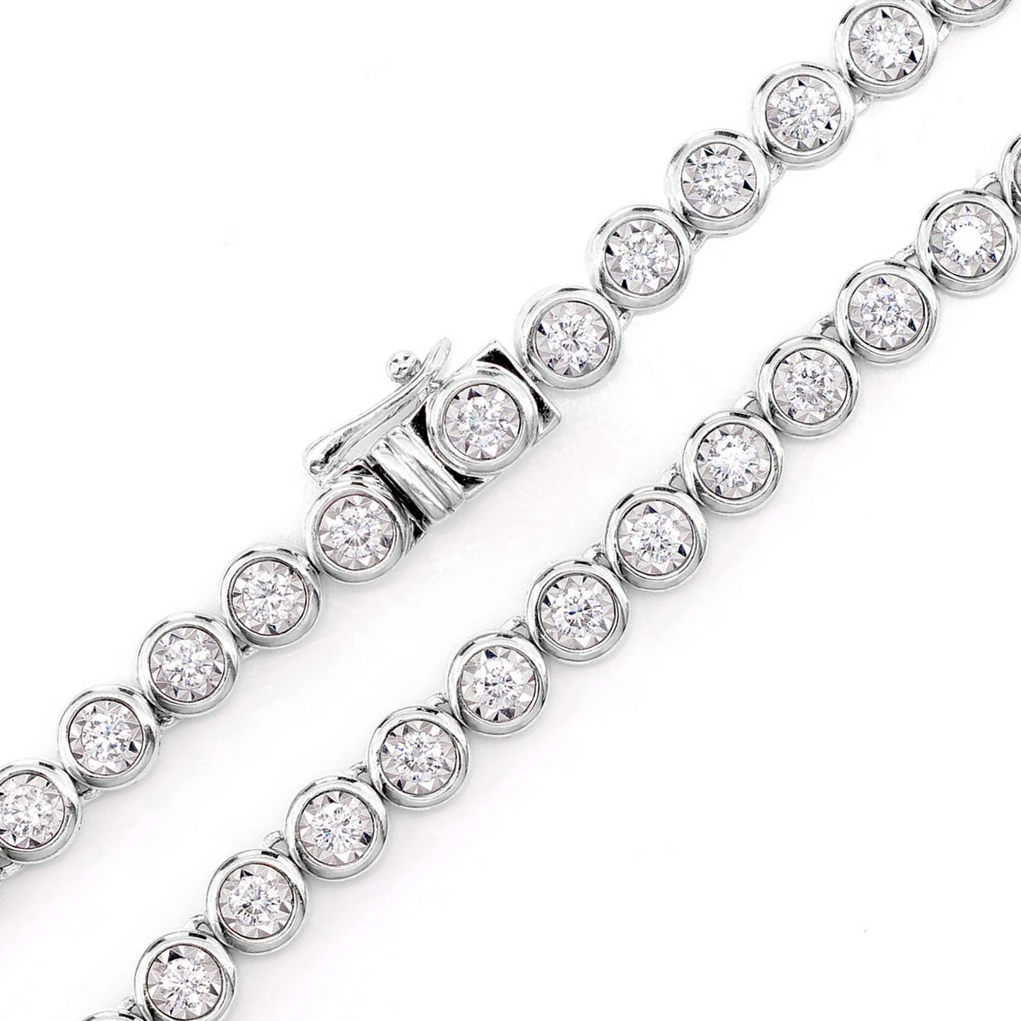 Bezel Miracle Set Diamond Tennis Necklace