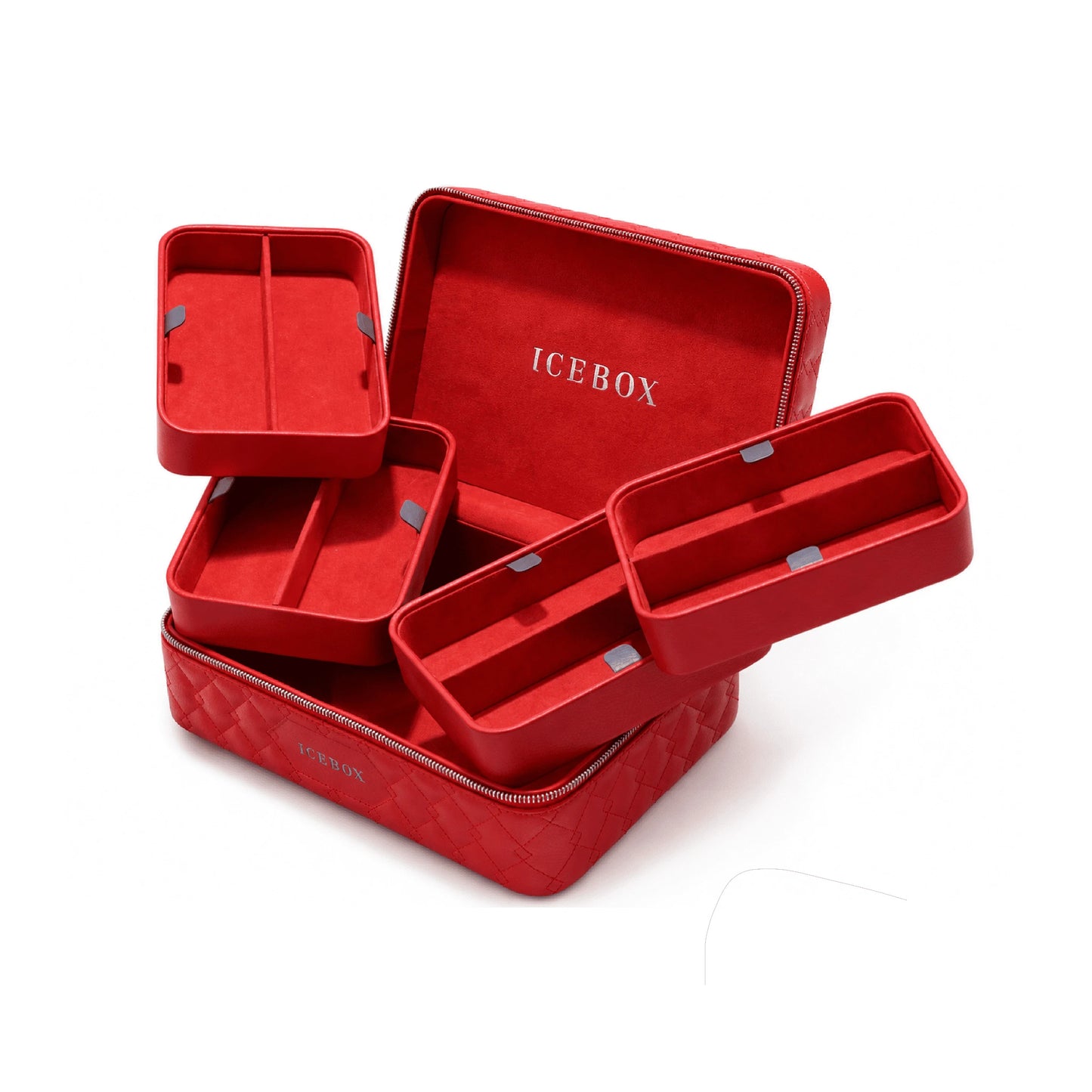 Icebox Large Traveler Case in red, 8-sunglass capacity, detail view 2
