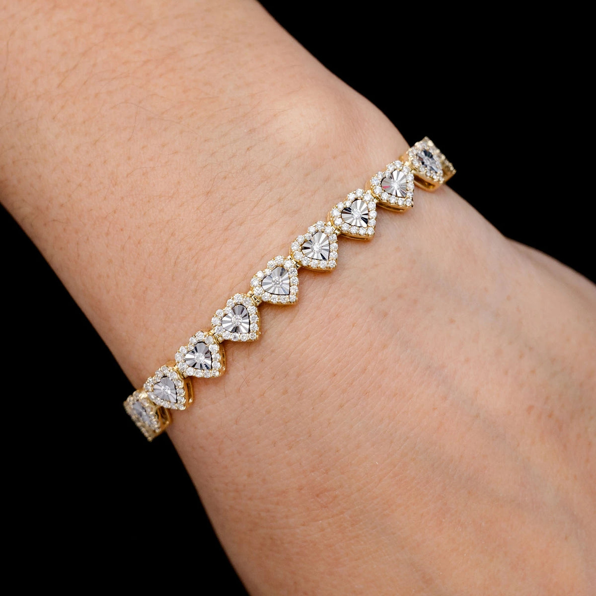 Miracle Set Heart Link Diamond Bracelet