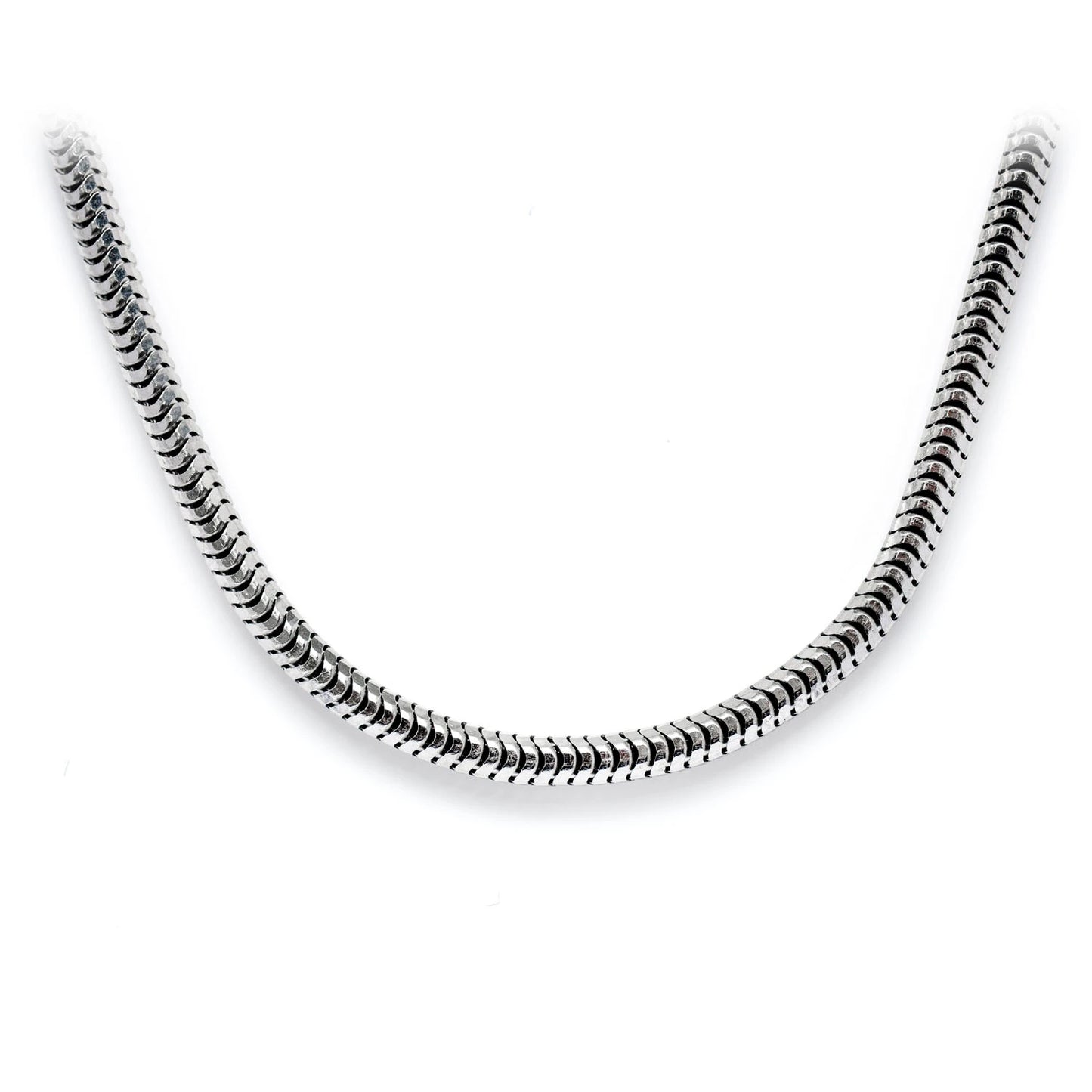 Sterling Silver Snake Chain in 925 sterling silver, 3mm width, front view