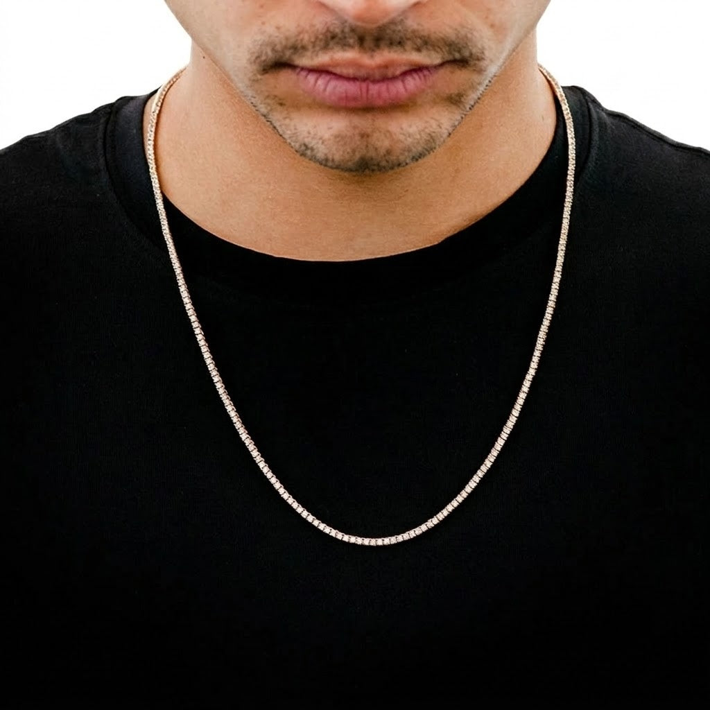 Prong Diamond Tennis Necklace in 14K white gold, 2pt / 5.50ctw, alternate view