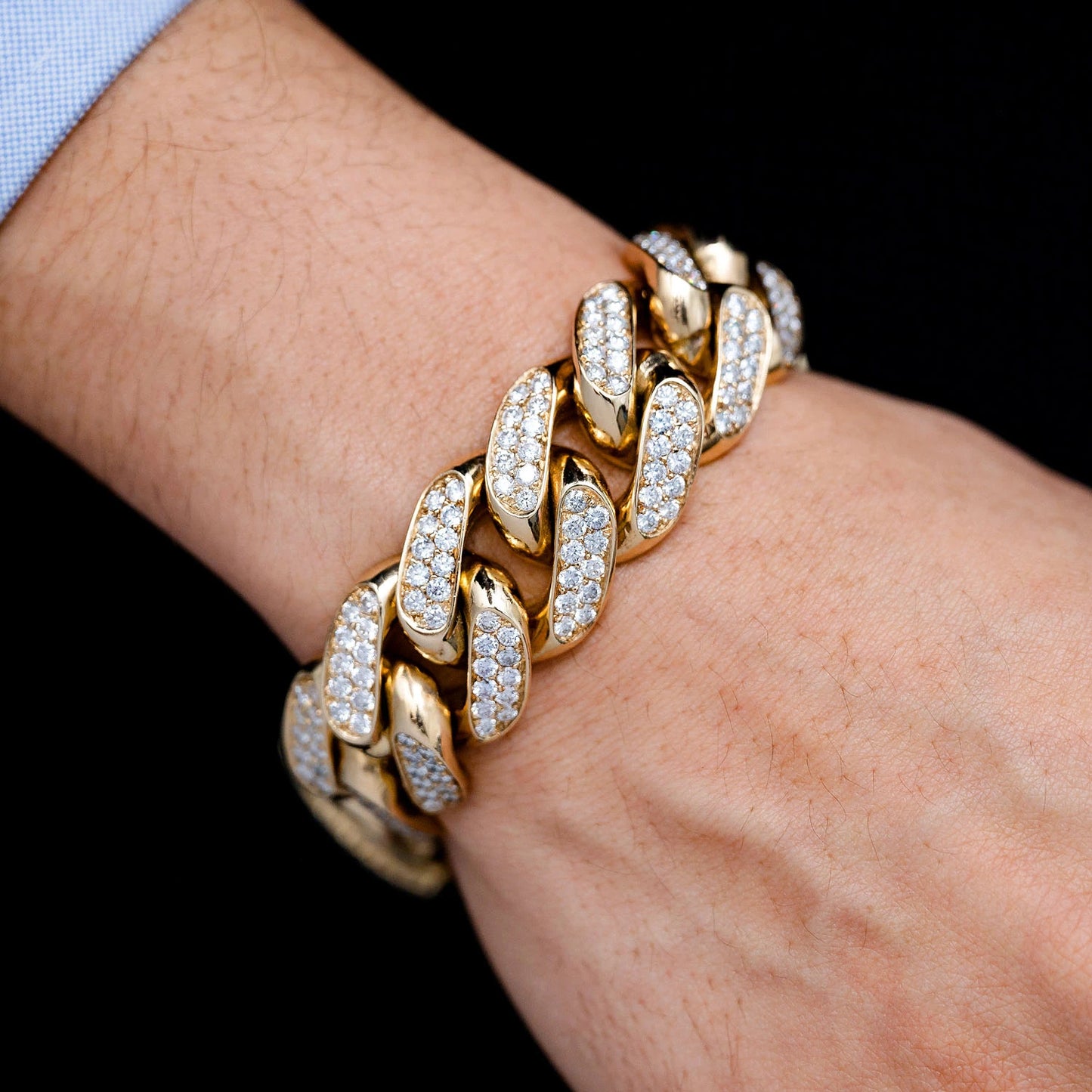 Two Row Diamond Miami Cuban Link Bracelet