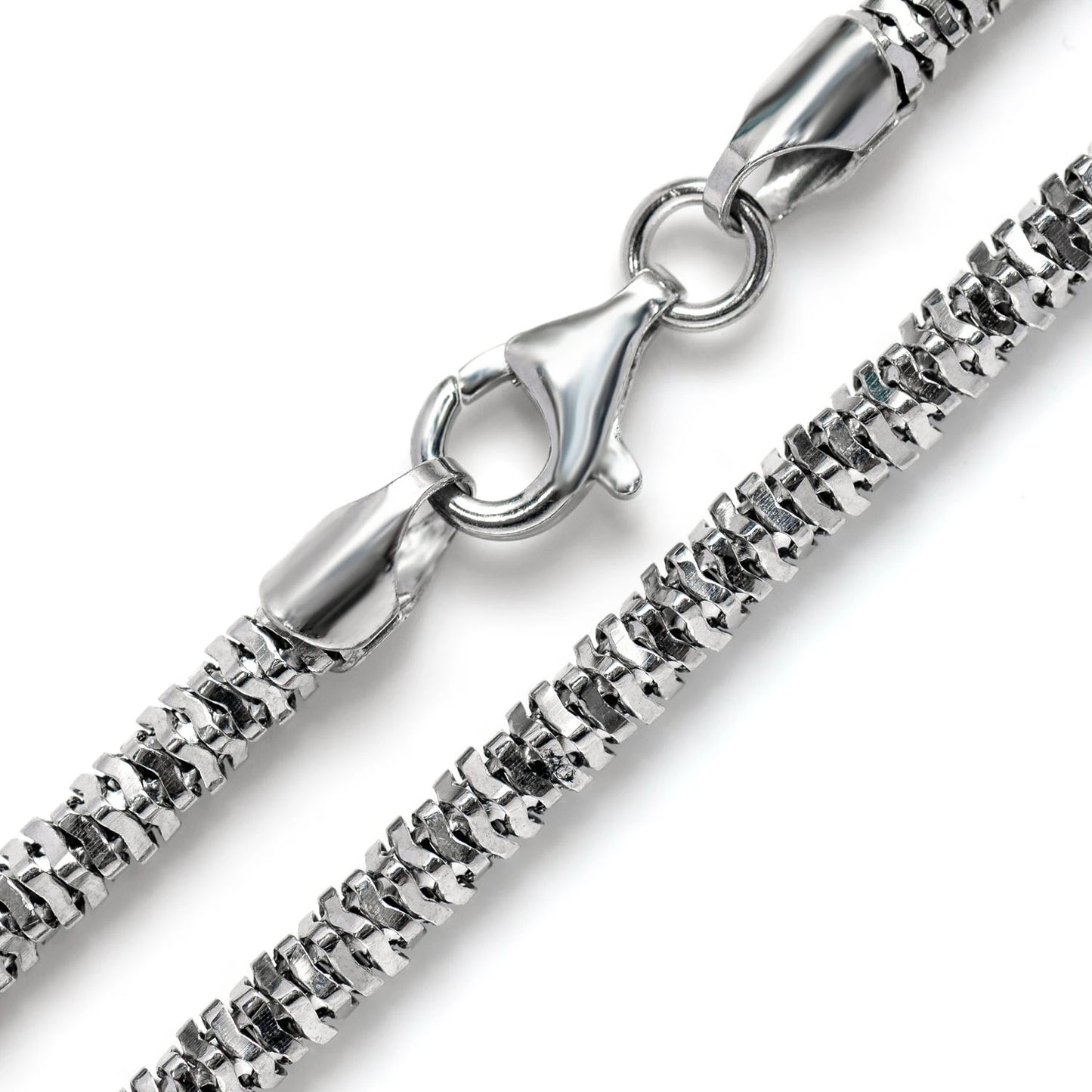 Sterling Silver Rounded Jenga Chain in 925 sterling silver, alternate view 5