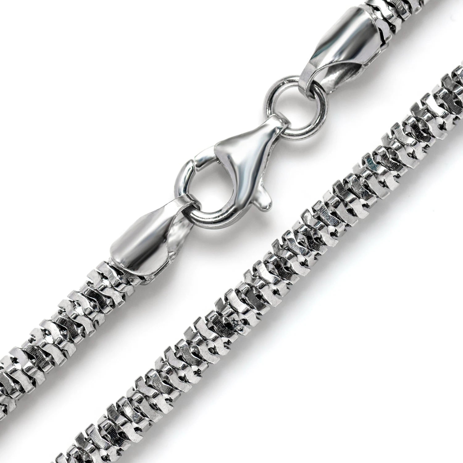 Sterling Silver Rounded Jenga Chain in 925 sterling silver, alternate view 5