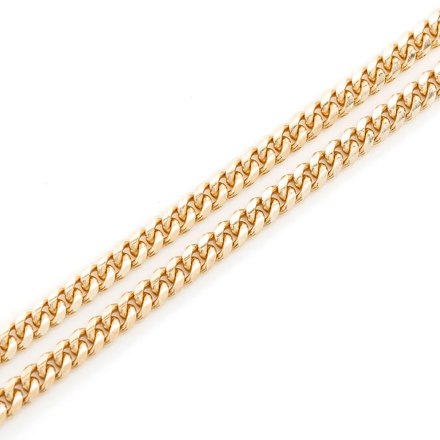 Miami Cuban Gold Chain in 14K yellow gold, 3.5mm width, detail view