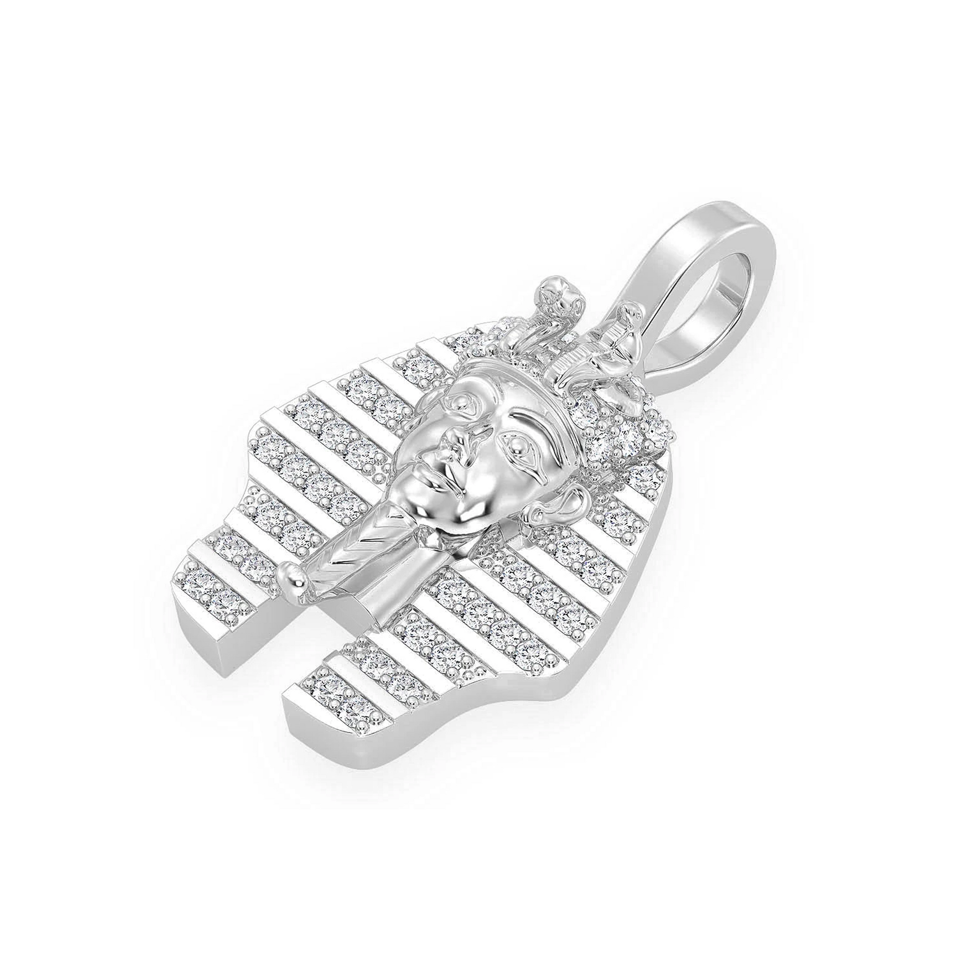 Pharaoh Diamond Pendant in 14K white gold, detail view