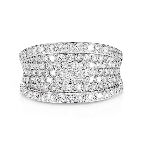 Graduated Border Concave Ring 14k