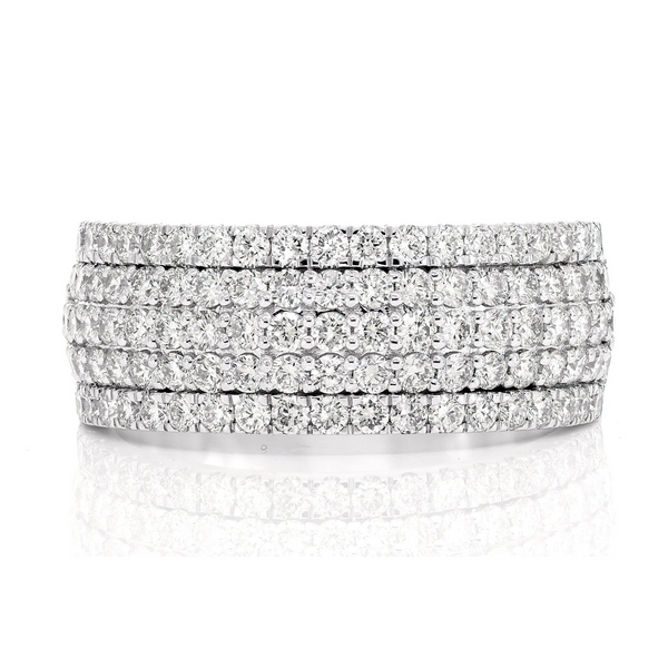 Multi Row French Pave Diamond Ring 14k