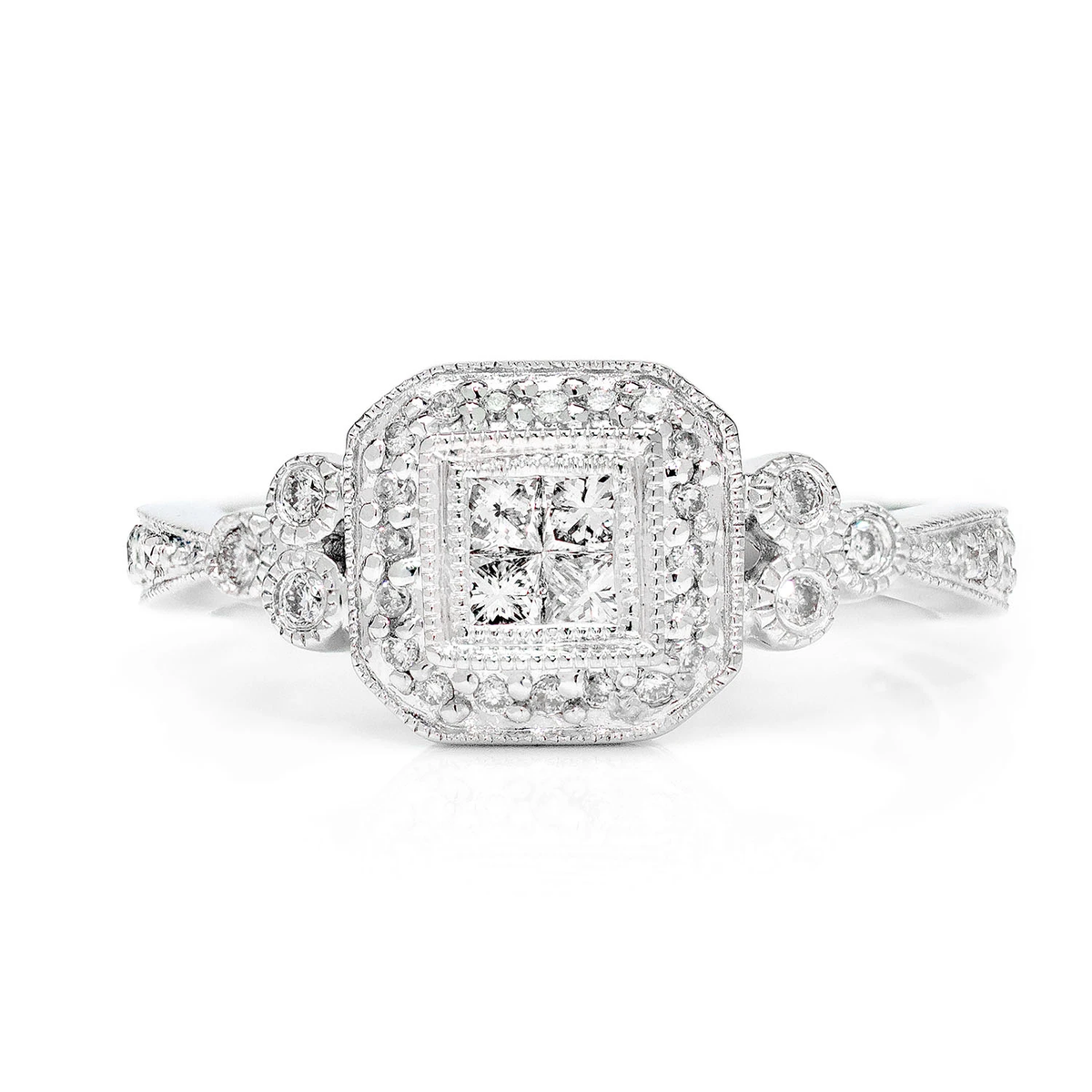 Round quad set vintage ring front