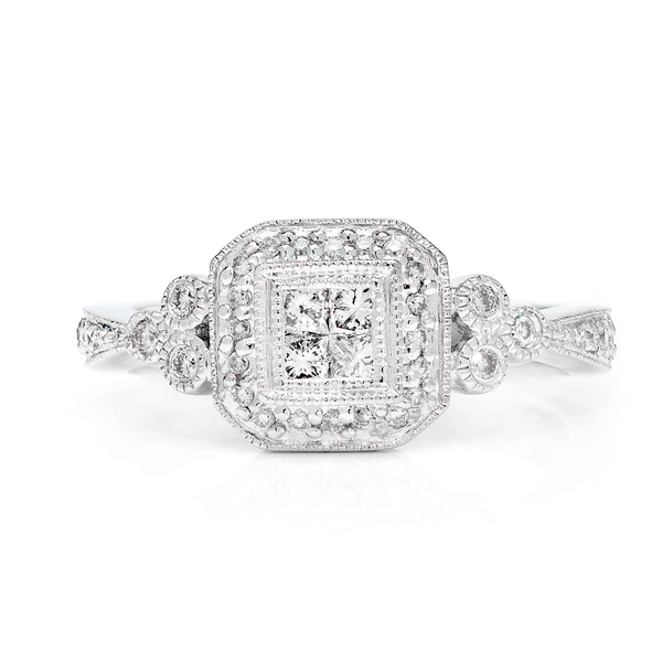 Round Quad Set Vintage Ring 14k