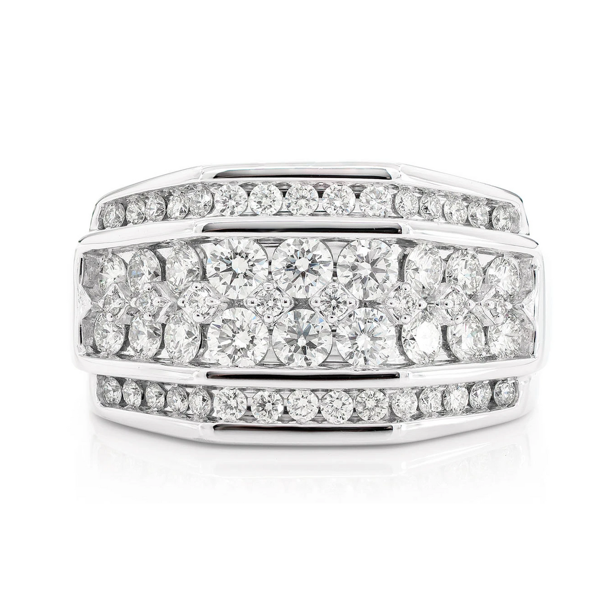 5 row tapered signet ring front