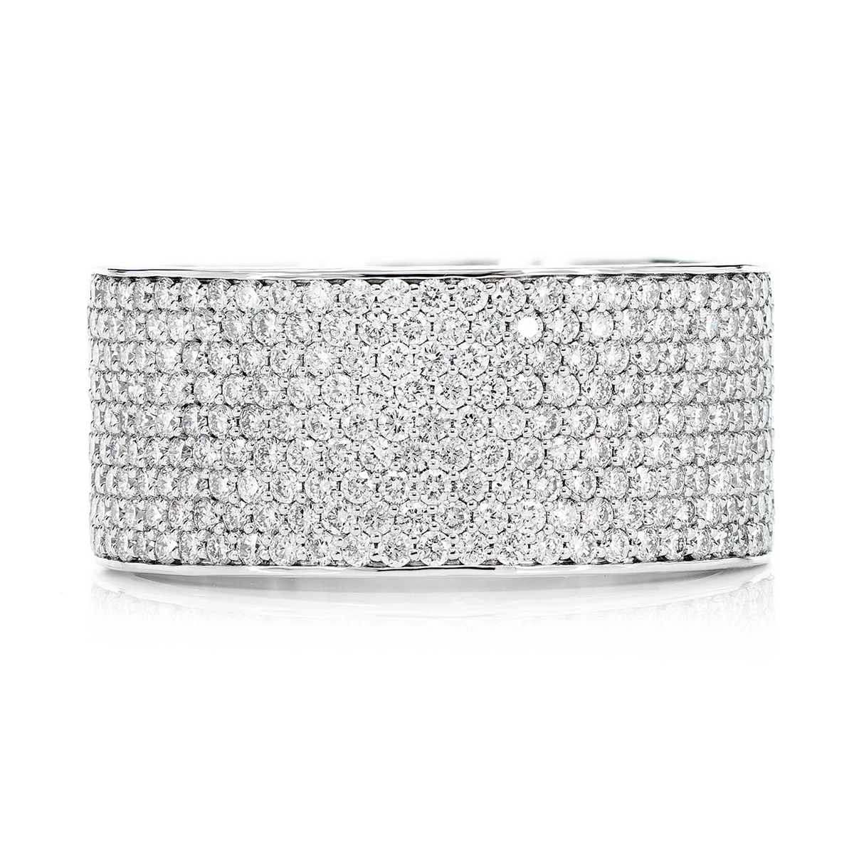 Wide diamond band ring front