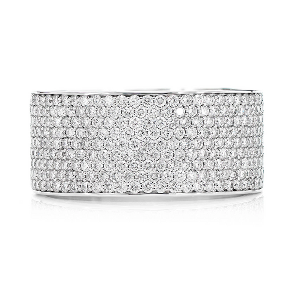 Wide Diamond Band Ring 14k