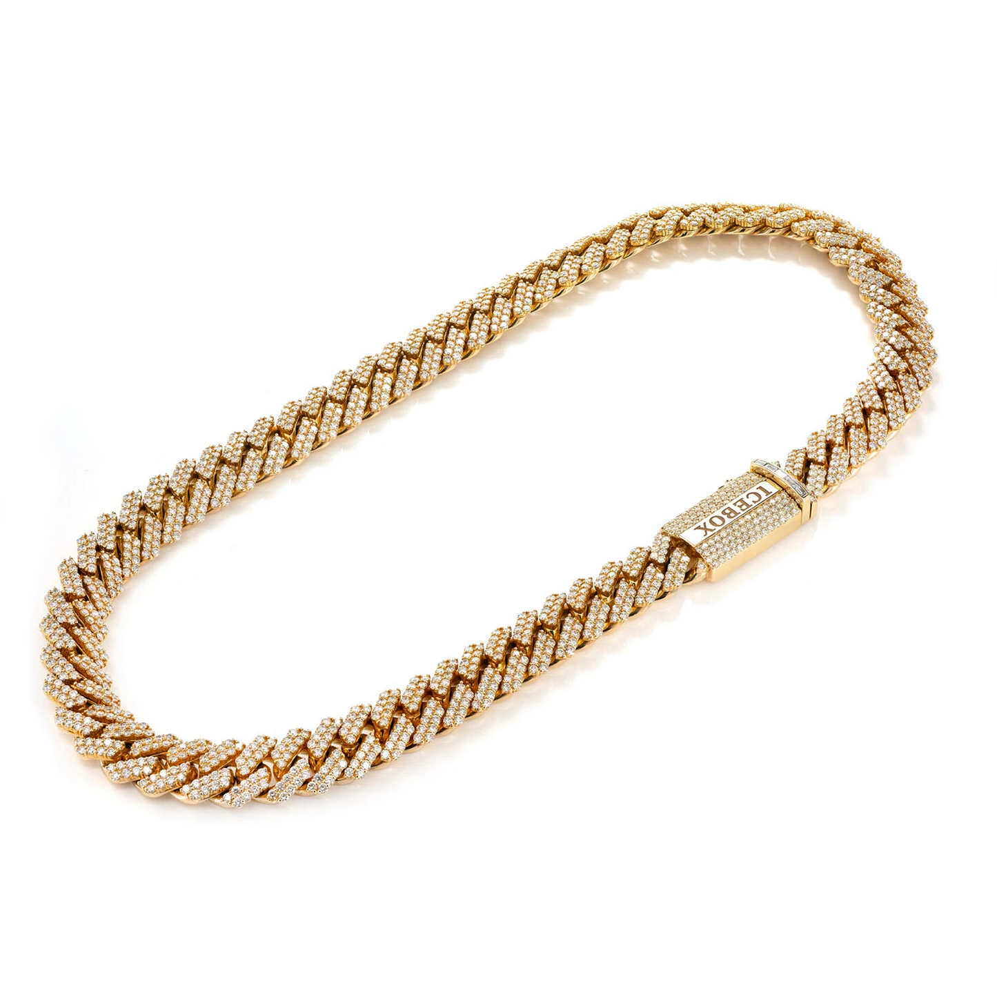 15mm Raised Prong Diamond Cuban Link Necklace