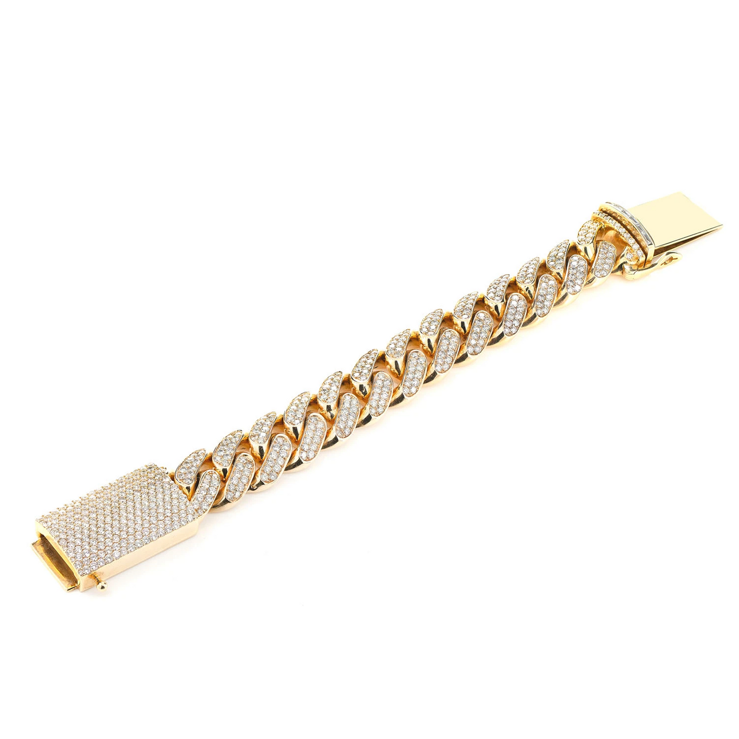 Two Row Diamond Miami Cuban Link Bracelet