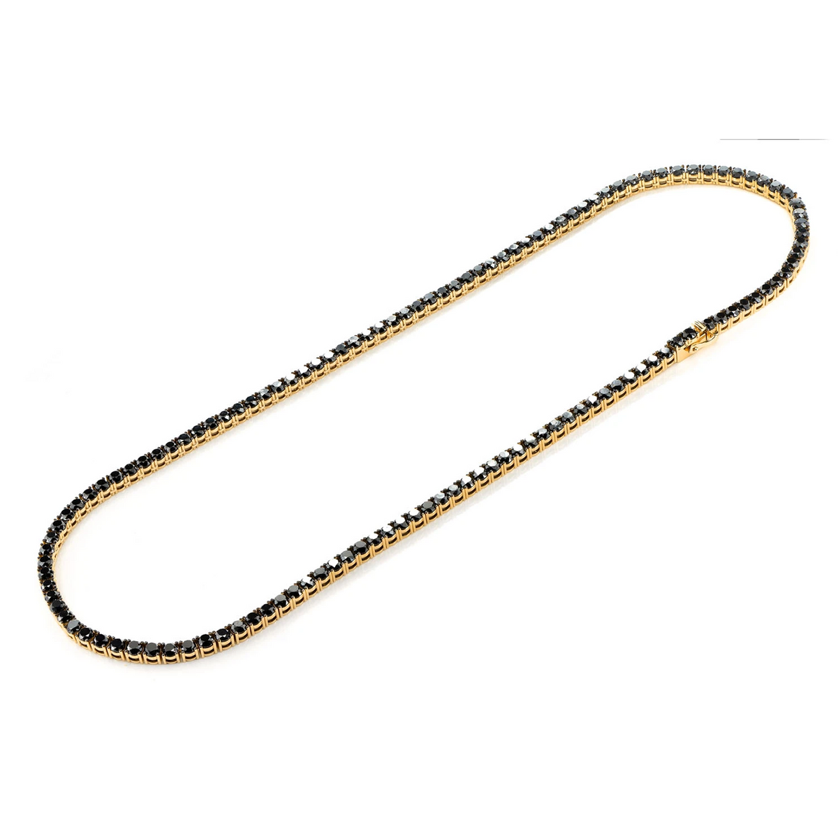 Black Diamond Prong Set Tennis Necklace