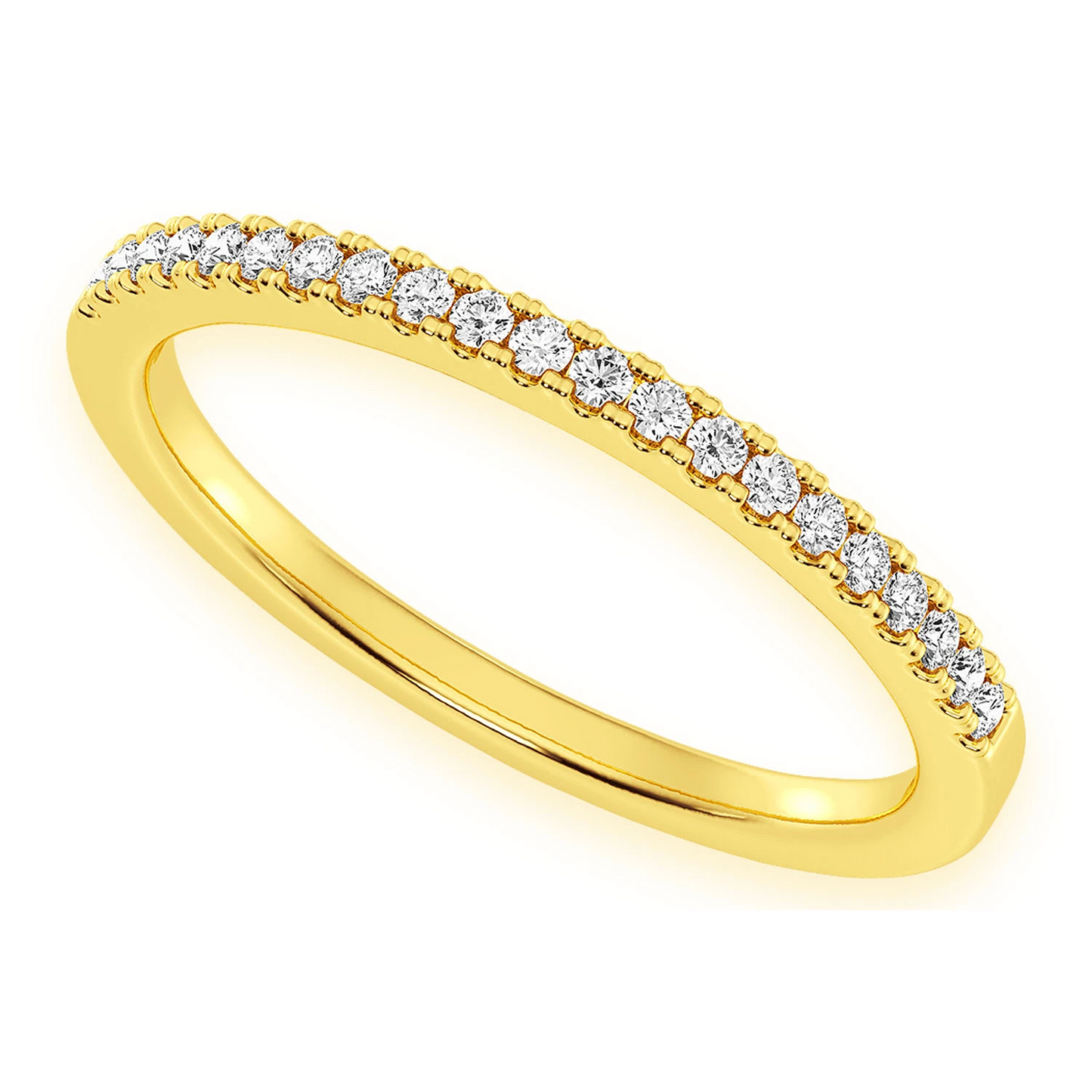 Classic Single Row Band Ring in 14K yellow gold, detail view