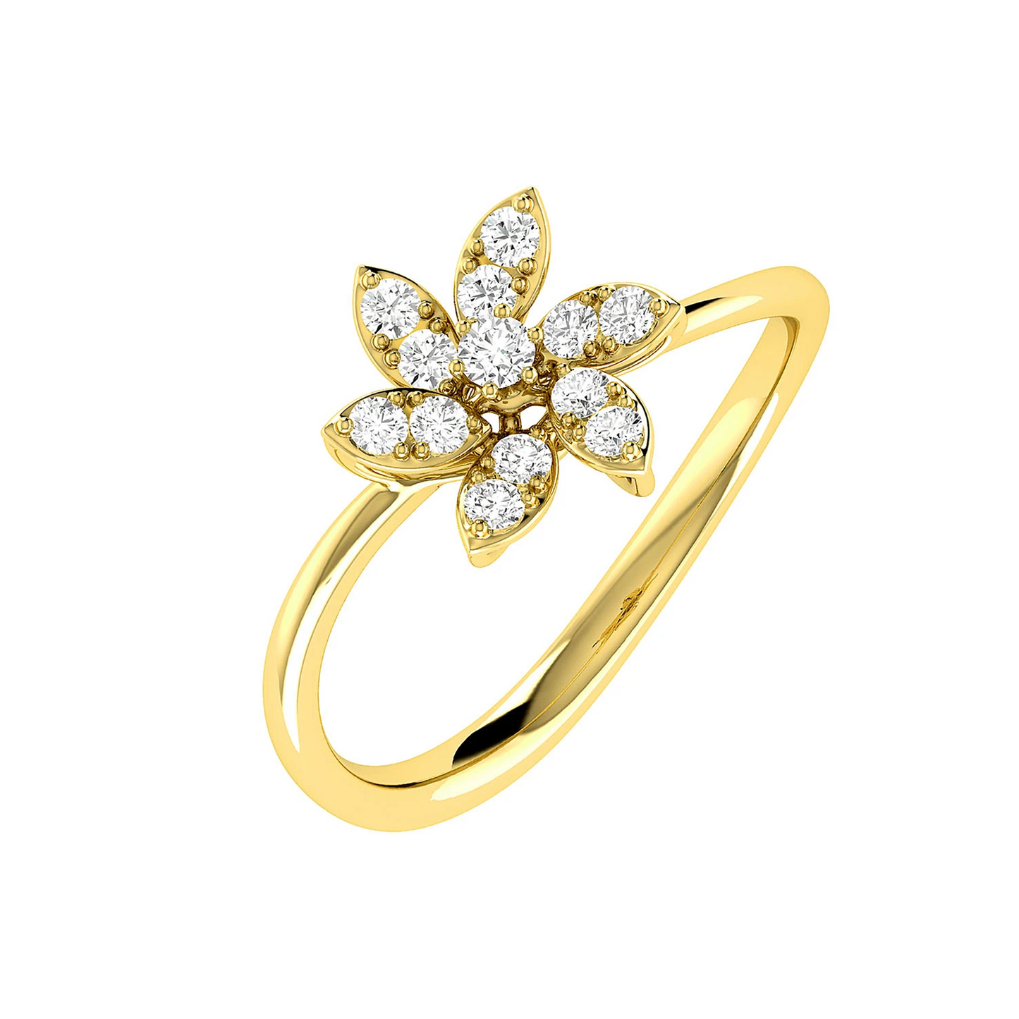 Blossom Diamond Ring in 14K yellow gold, alternate view