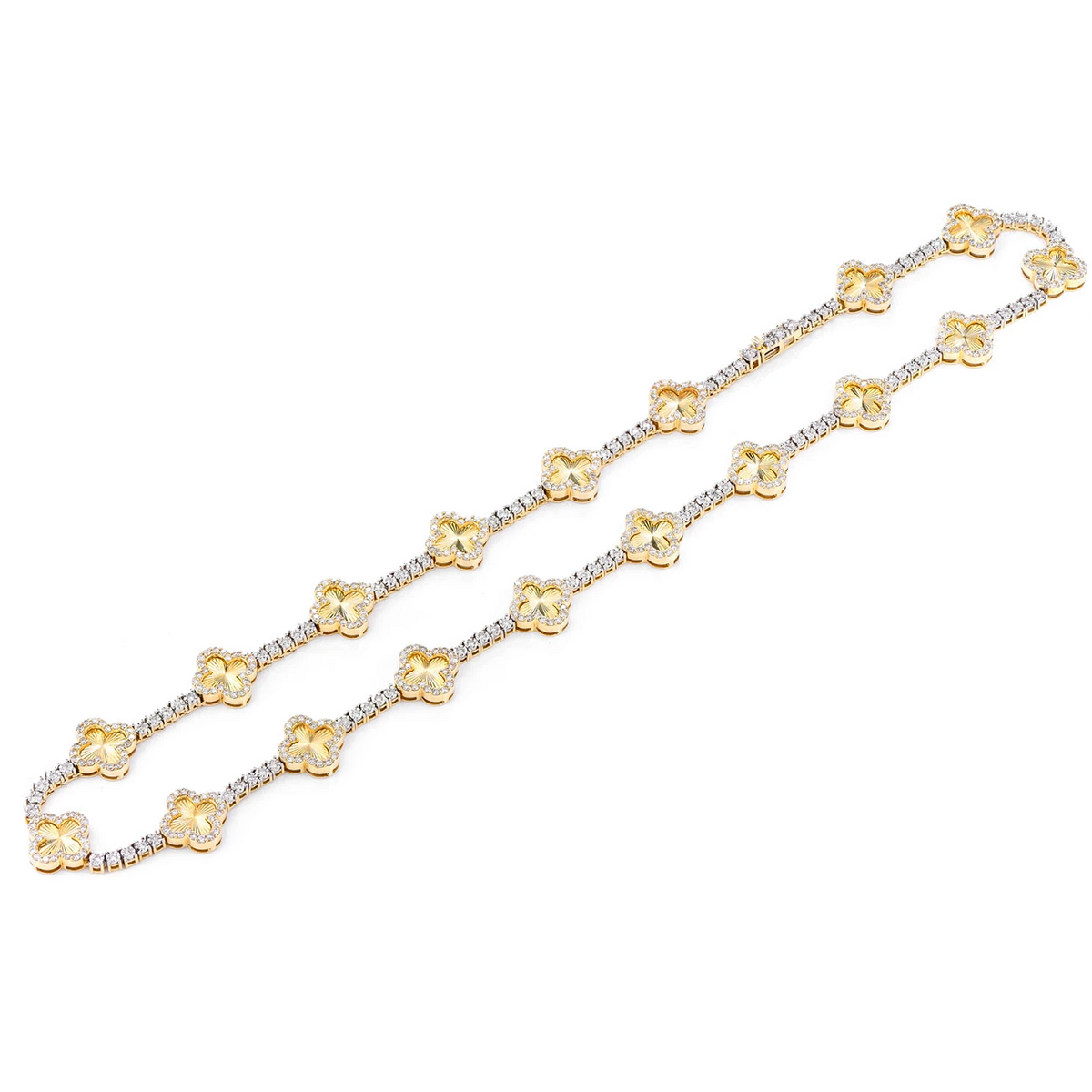 Miracle Clover Link Diamond Tennis Necklace