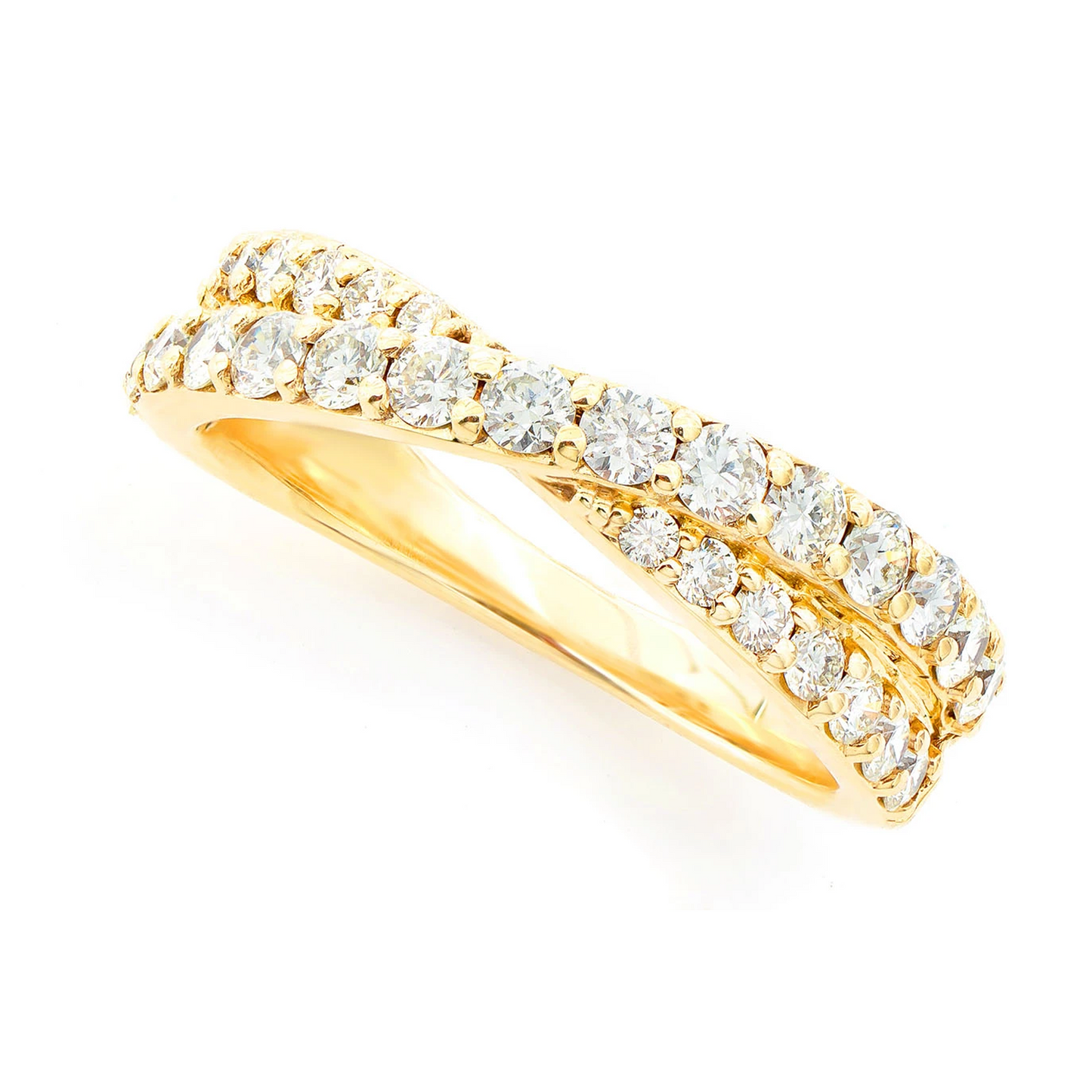 Crossover Ring in 14K yellow gold, detail view
