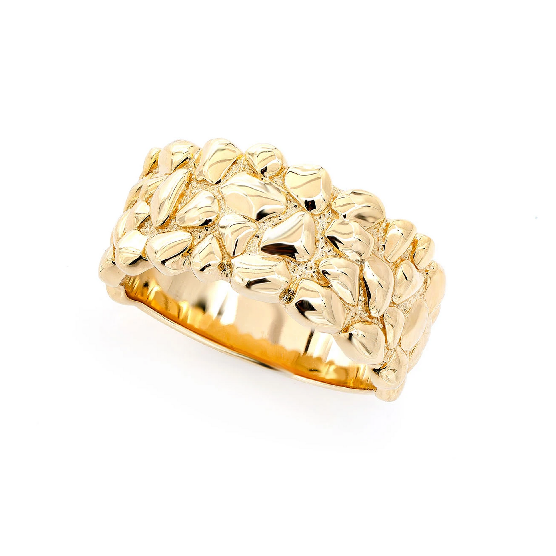 Nugget Band Ring in 14K yellow gold, detail view