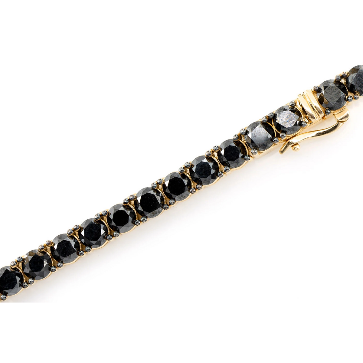 Black Diamond Prong Set Tennis Necklace