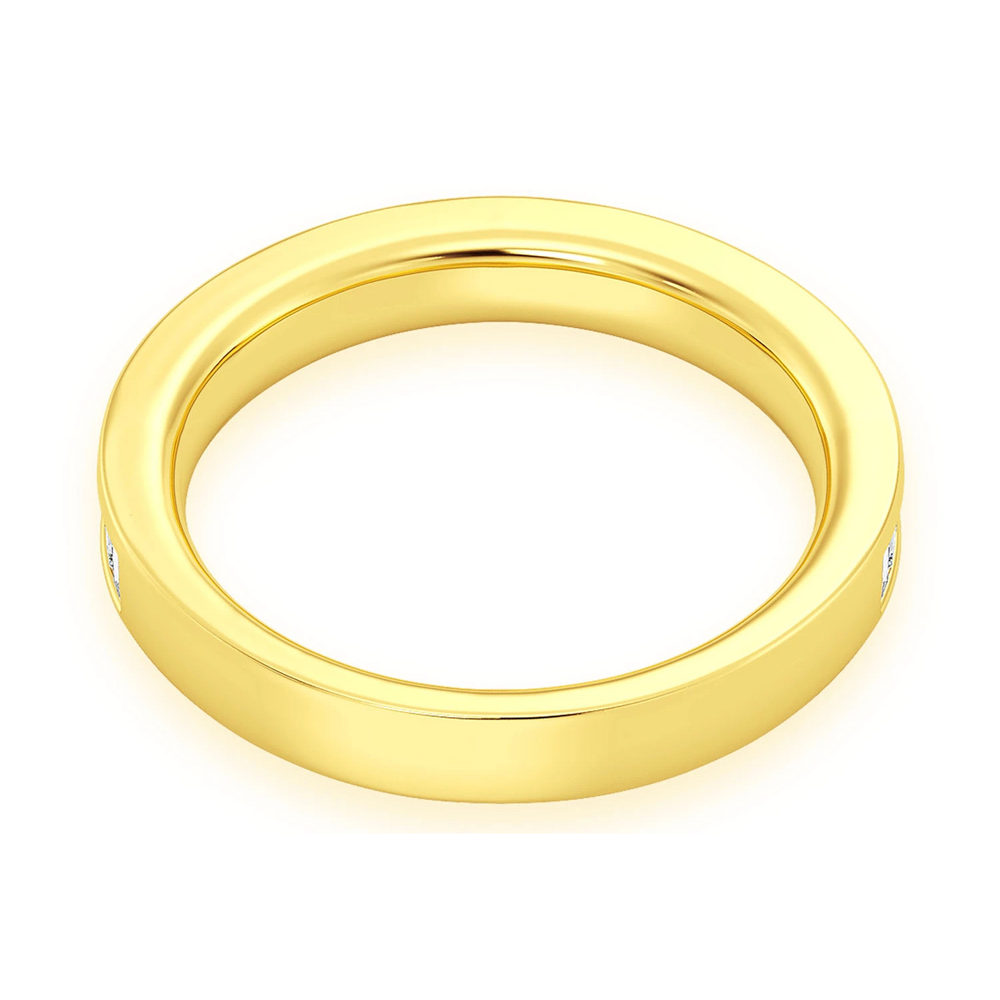 Baguette Channel Set Diamond Ring in 14K yellow gold, alternate view