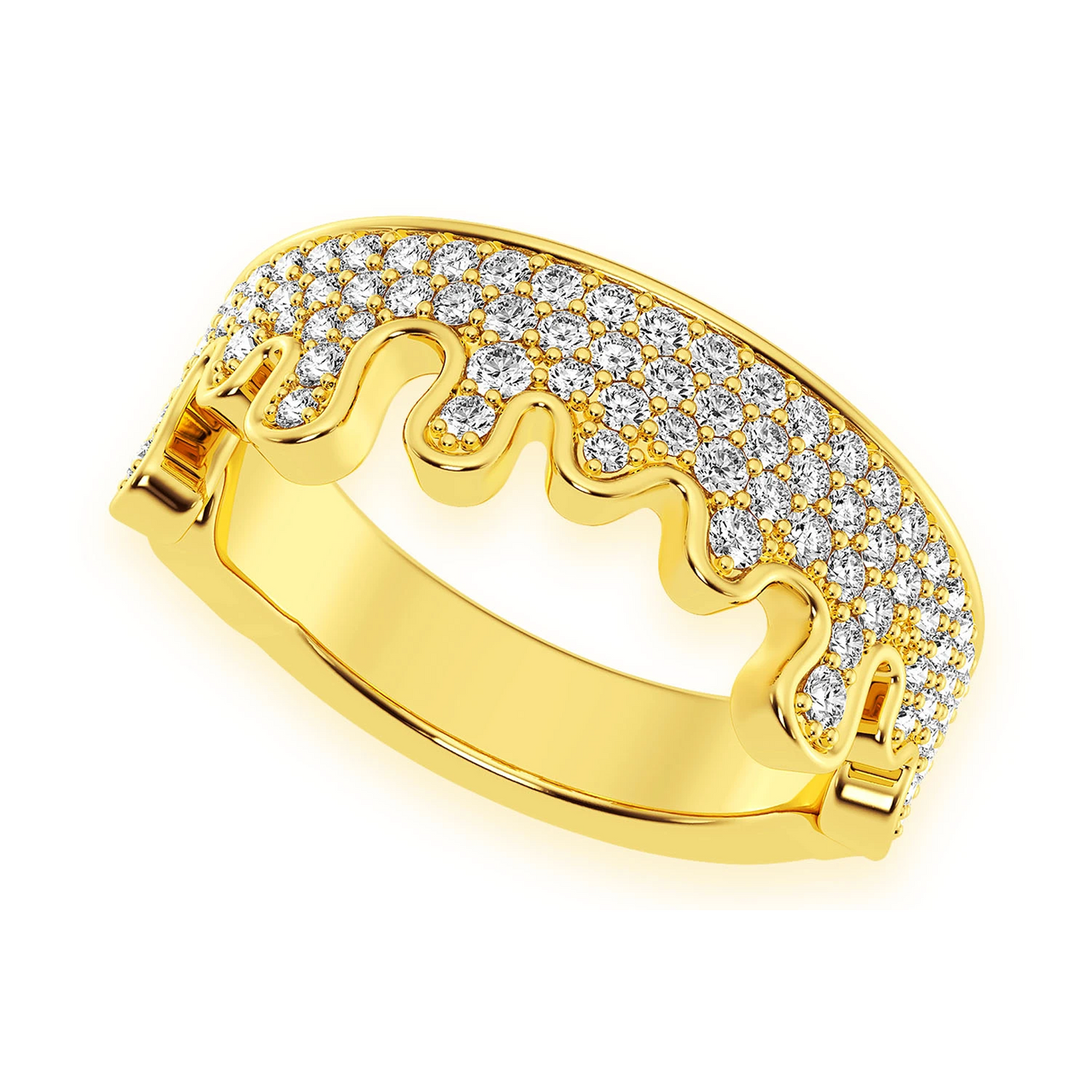 Diamond Drip Ring in 14K yellow gold, 1.00ctw, detail view