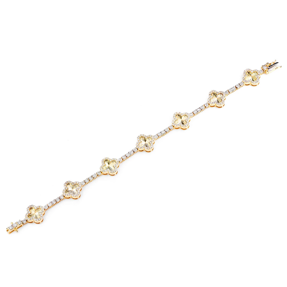 Miracle Clover Link Diamond Tennis Bracelet