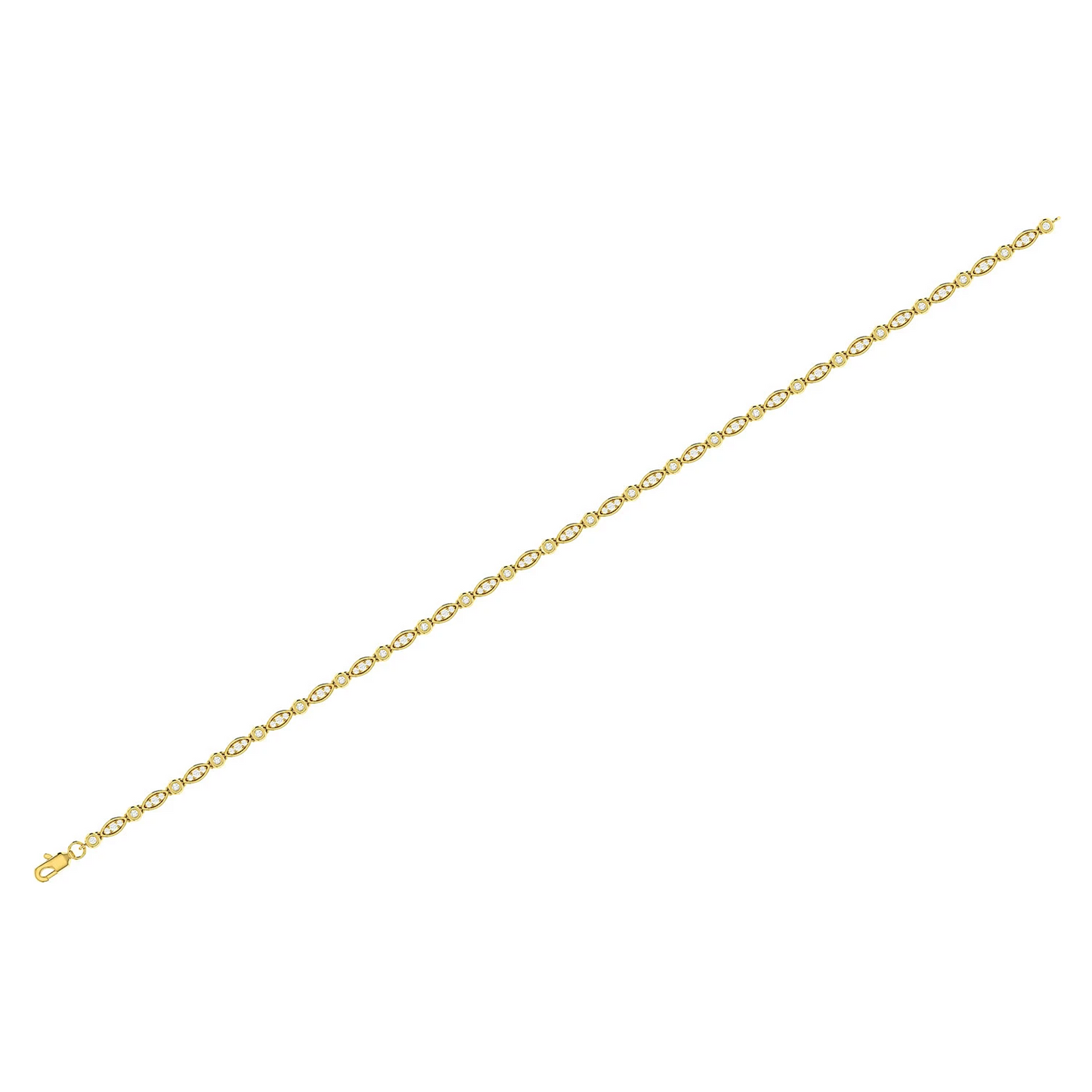 Geometric Bezel Diamond Bracelet in 14K yellow gold, alternate view