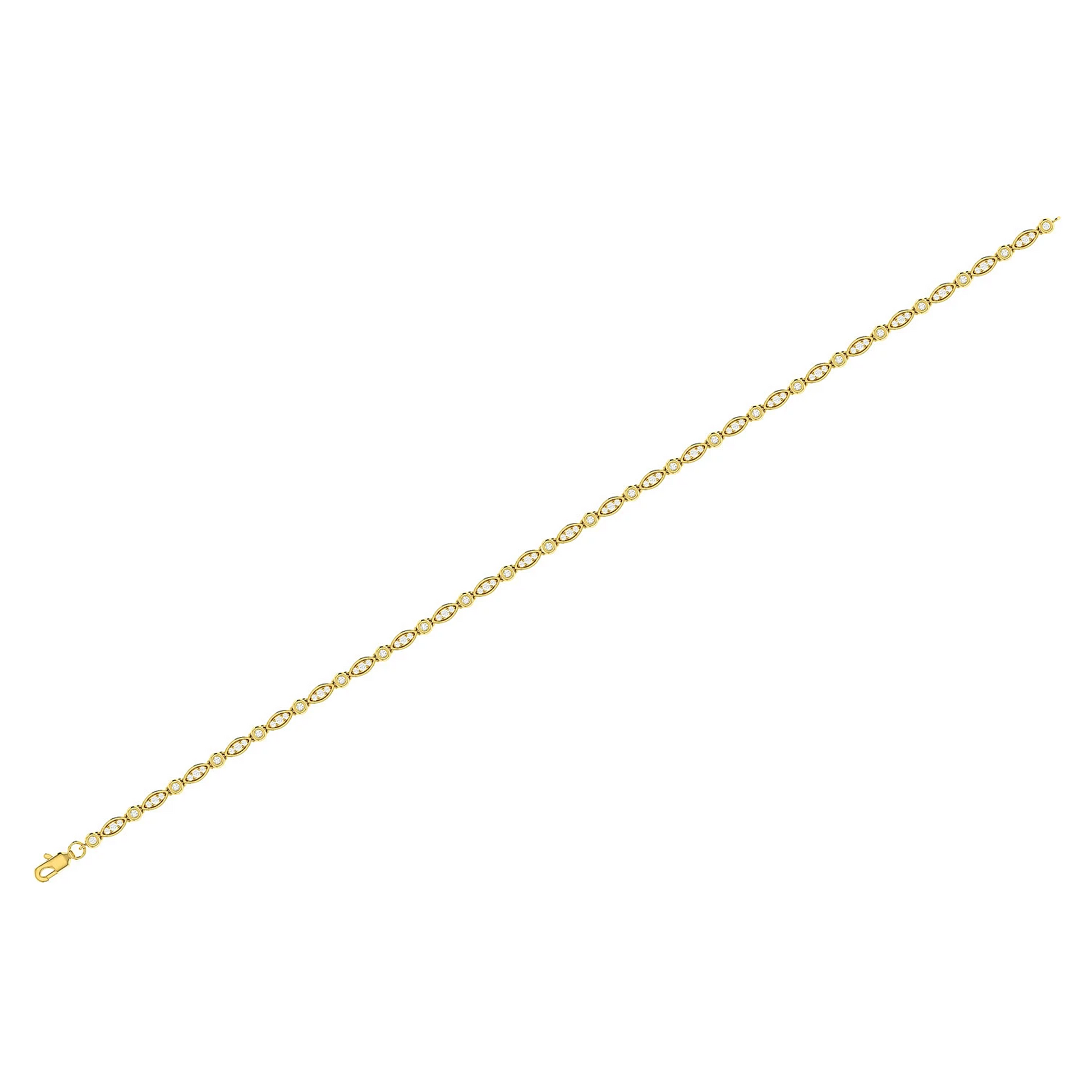 Geometric Bezel Diamond Bracelet in 14K yellow gold, alternate view