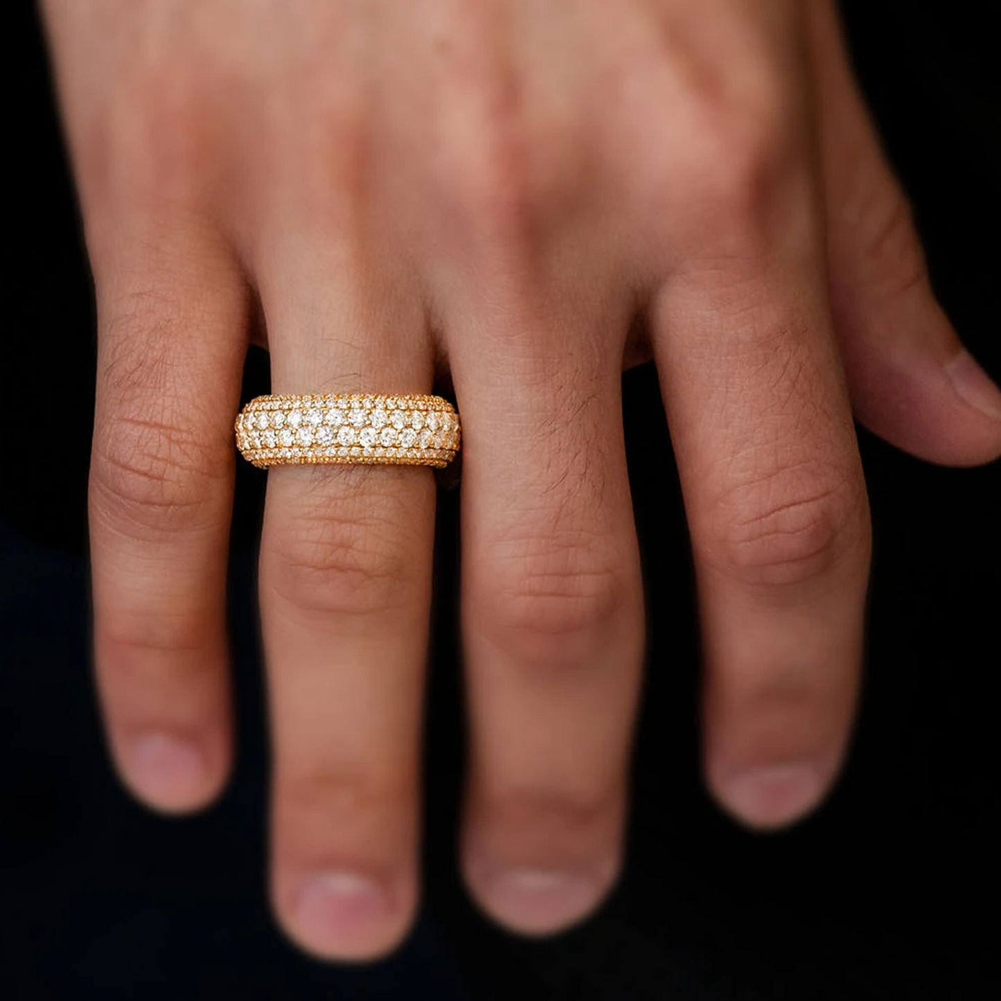 Bubbly Band Ring in 14K yellow gold, angled view