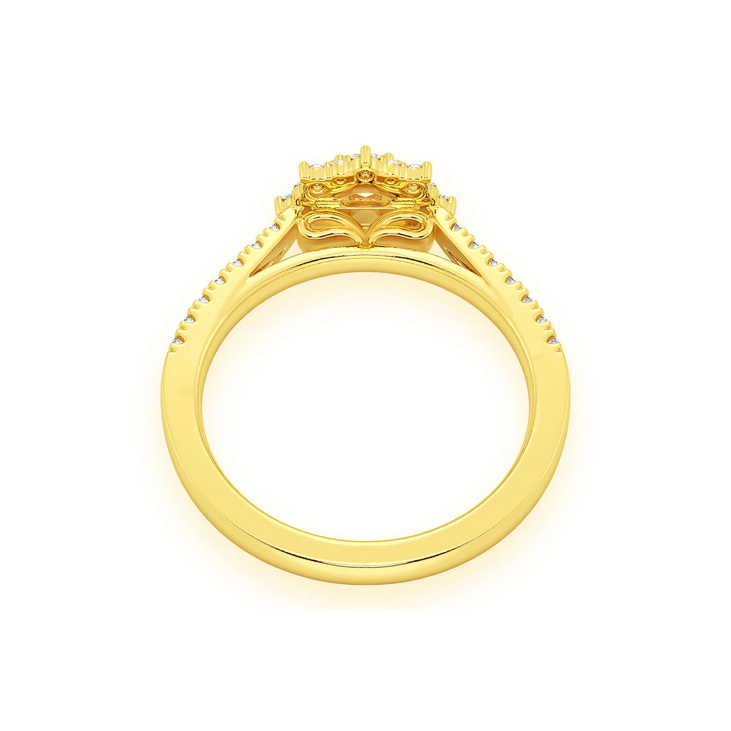Single Band Diamond Engagement Ring in 14K yellow gold, alternate view