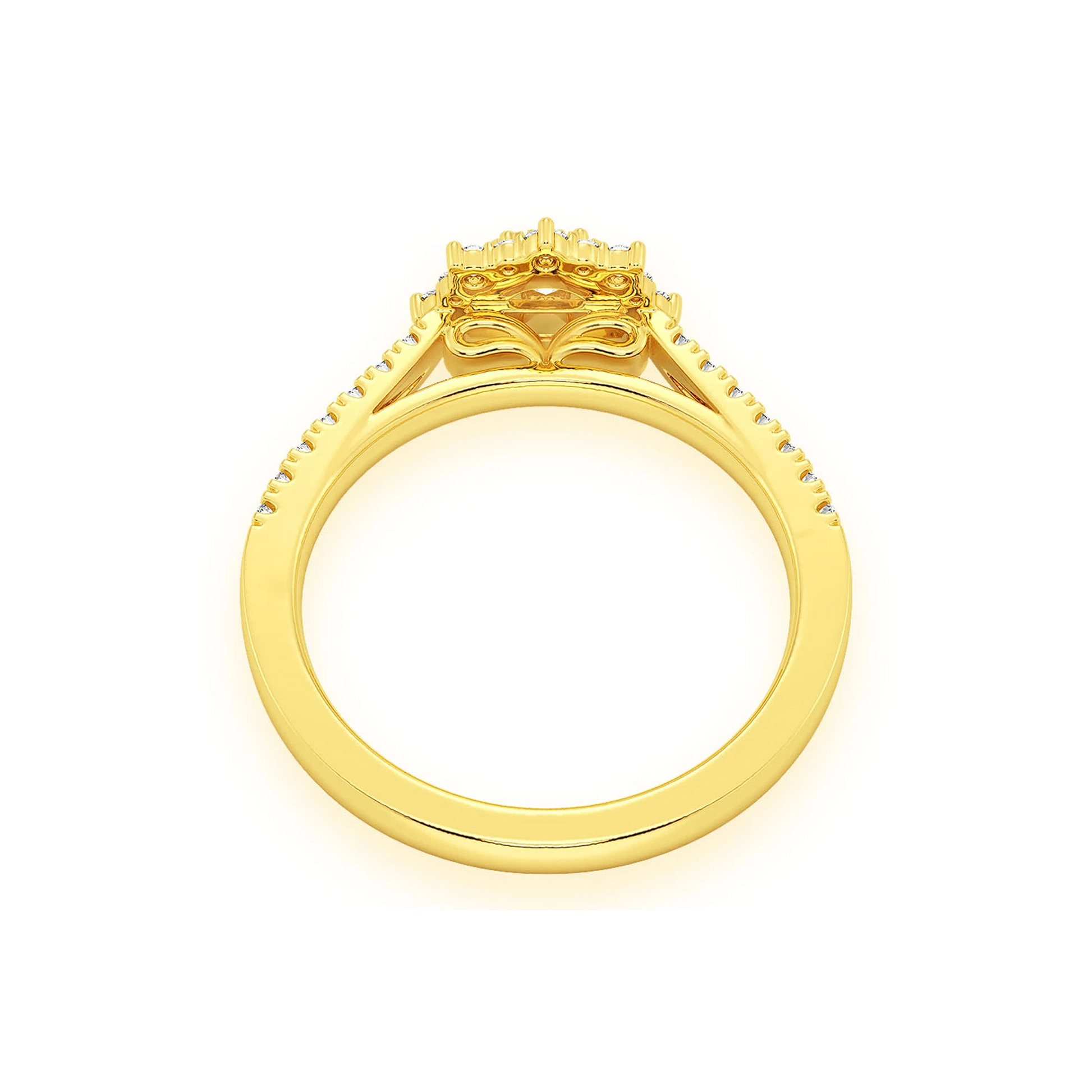 Single Band Diamond Engagement Ring in 14K yellow gold, alternate view