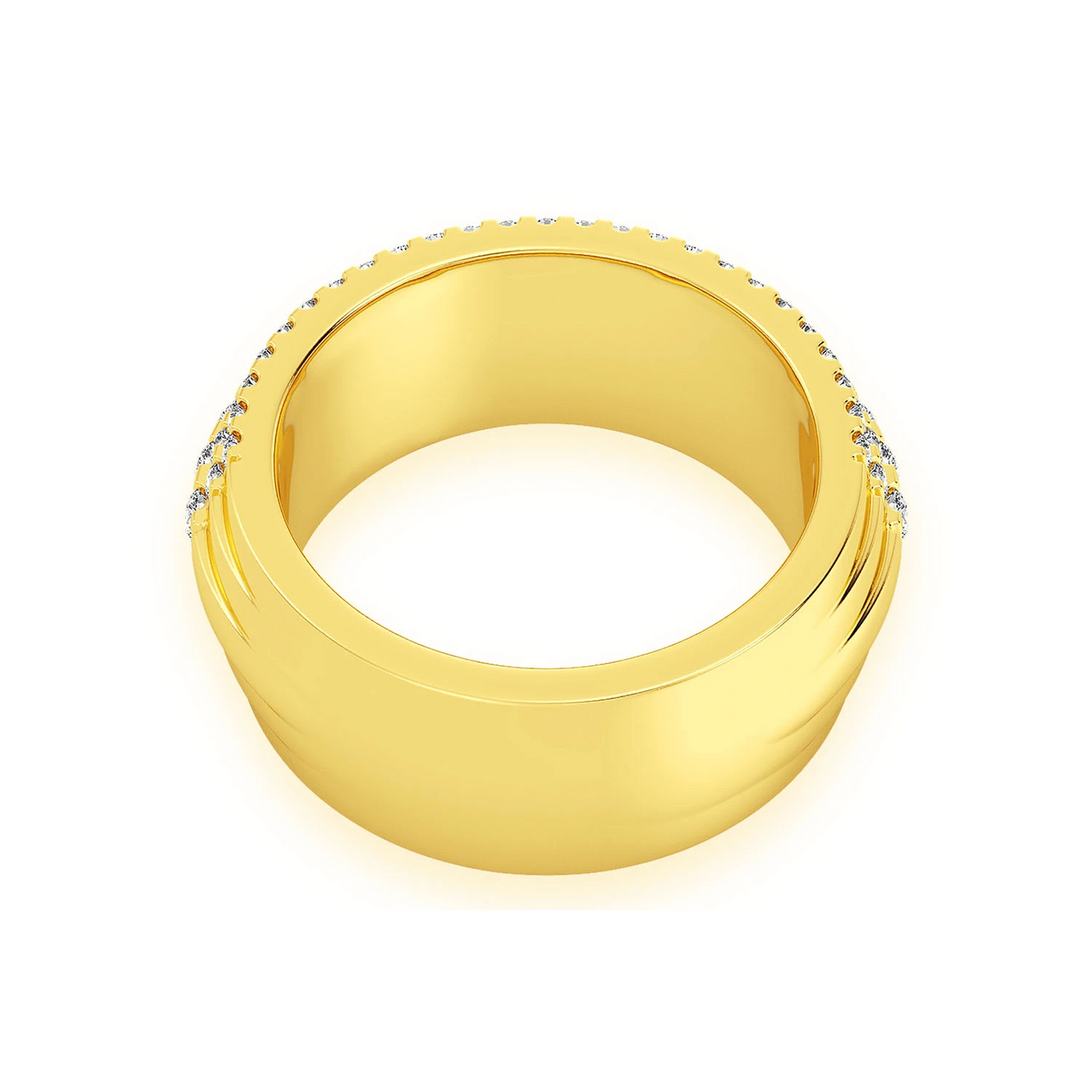 Multi Row Tier Band Ring in 14K yellow gold, alternate view