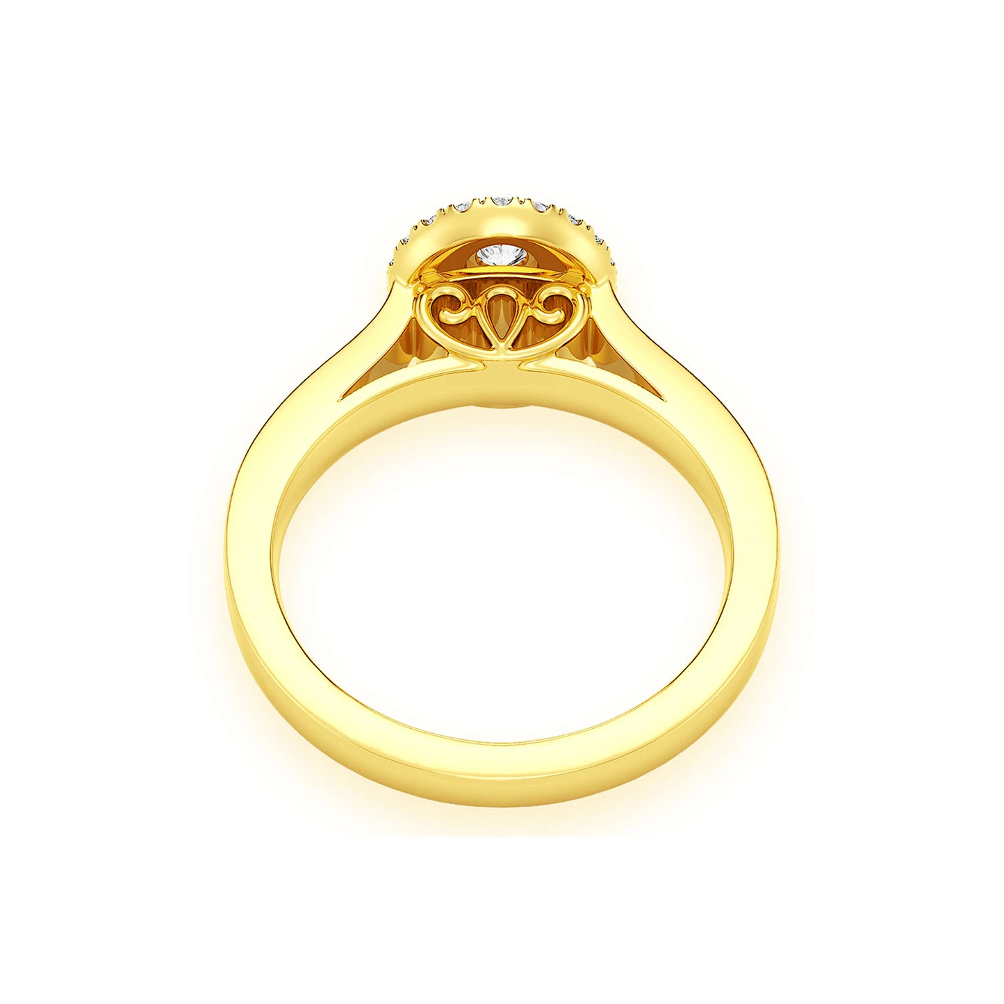 Oval Diamond Engagement Ring in 14K yellow gold, alternate view