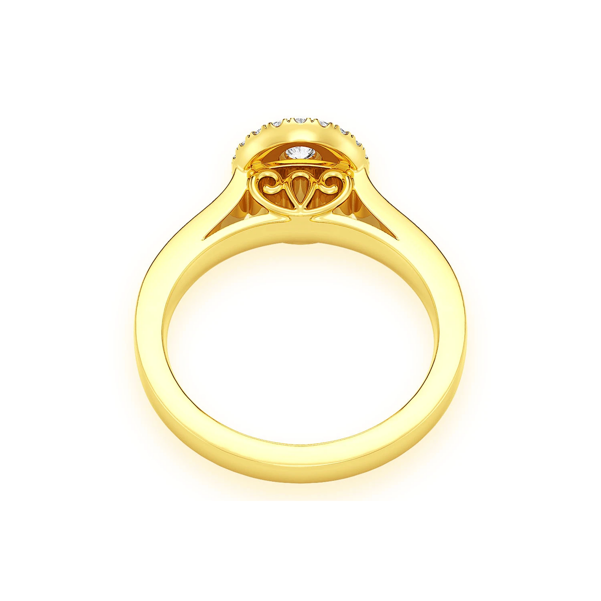 Oval Diamond Engagement Ring in 14K yellow gold, alternate view