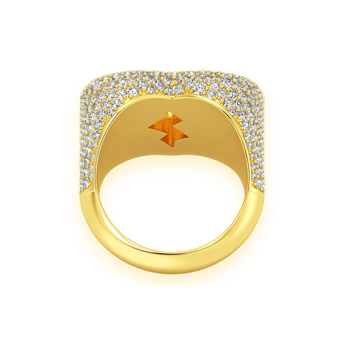Broken Heart Signet Ring in 14K yellow gold, alternate view