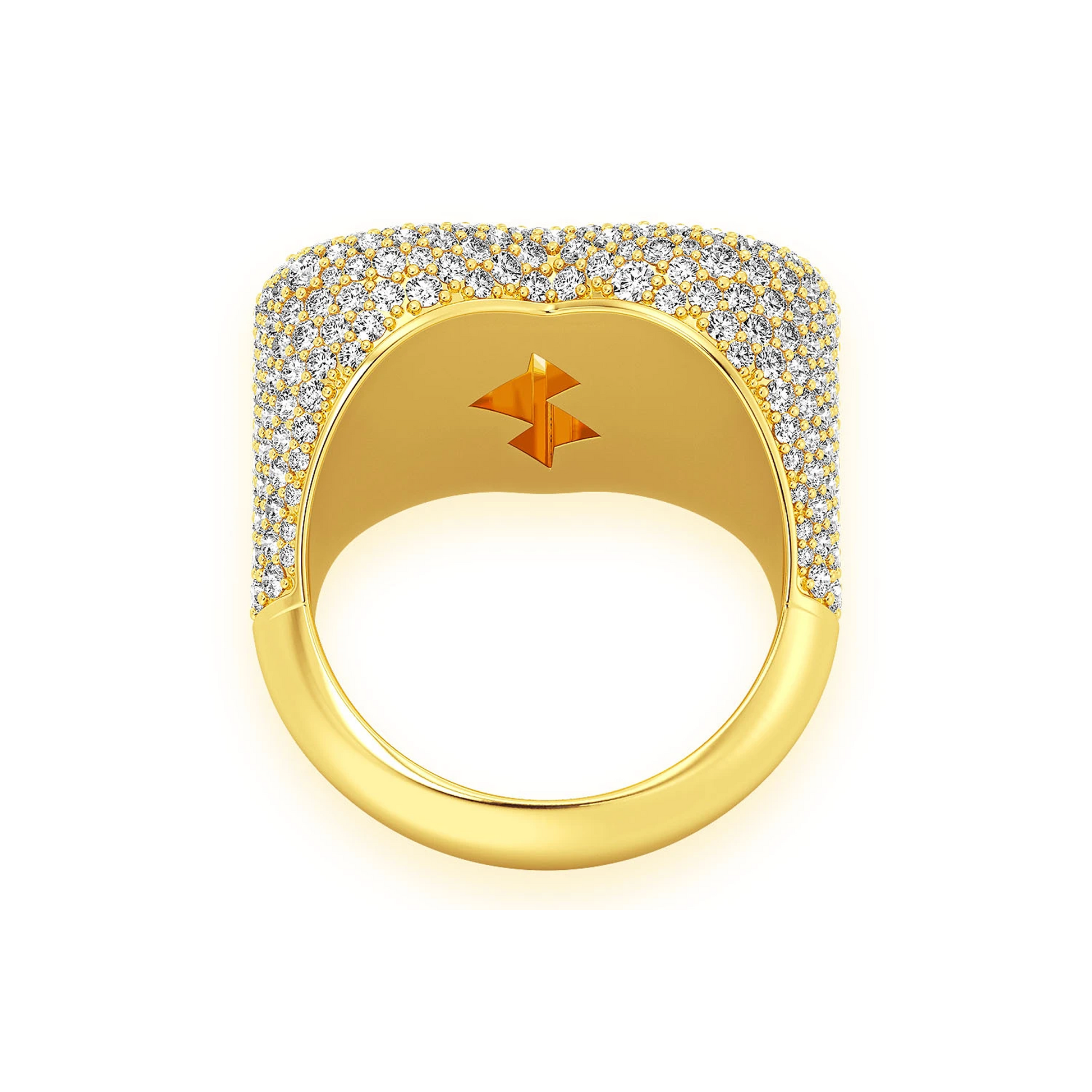 Broken Heart Signet Ring in 14K yellow gold, alternate view