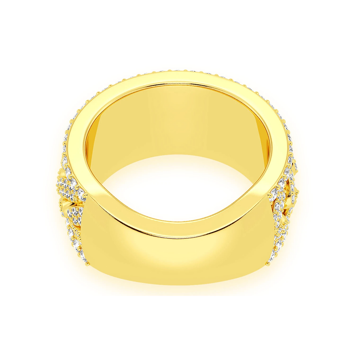 Miami Cuban Link Ring in 14K yellow gold, alternate view