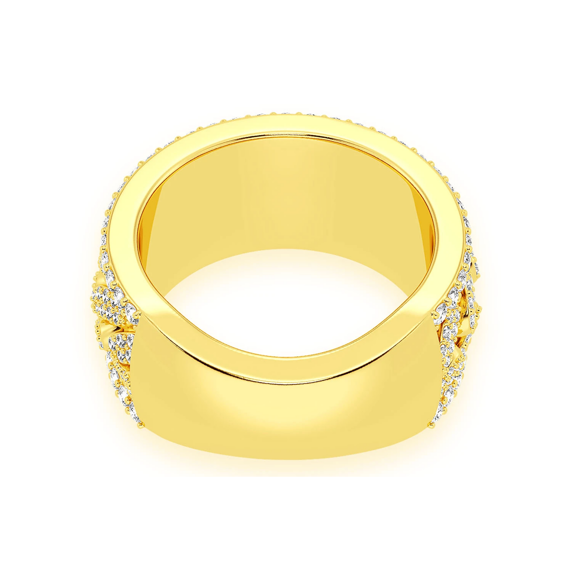 Miami Cuban Link Ring in 14K yellow gold, alternate view