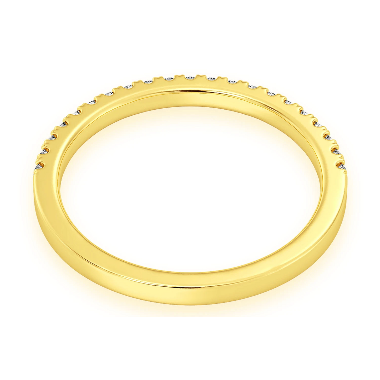 Bold Single Row Band Ring in 14K yellow gold, detail view
