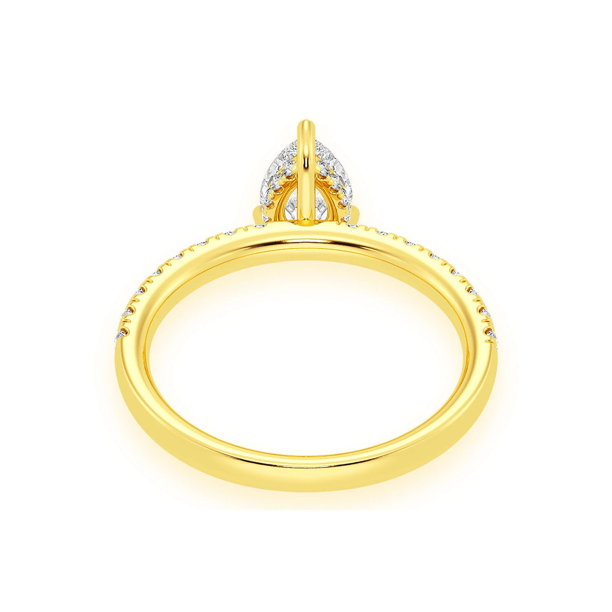 Signature One Row Under Halo Diamond Ring in 14K yellow gold, alternate view