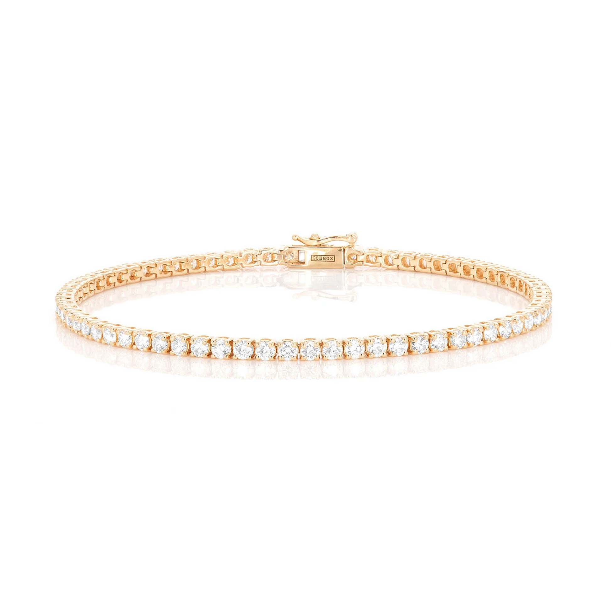 Prong Diamond Tennis Bracelet in 14K yellow gold, 7pt / 5.00ctw, front view