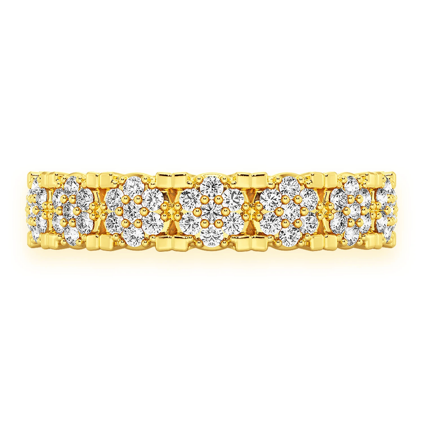 Briar Cluster Diamond Ring in 14K yellow gold, front view