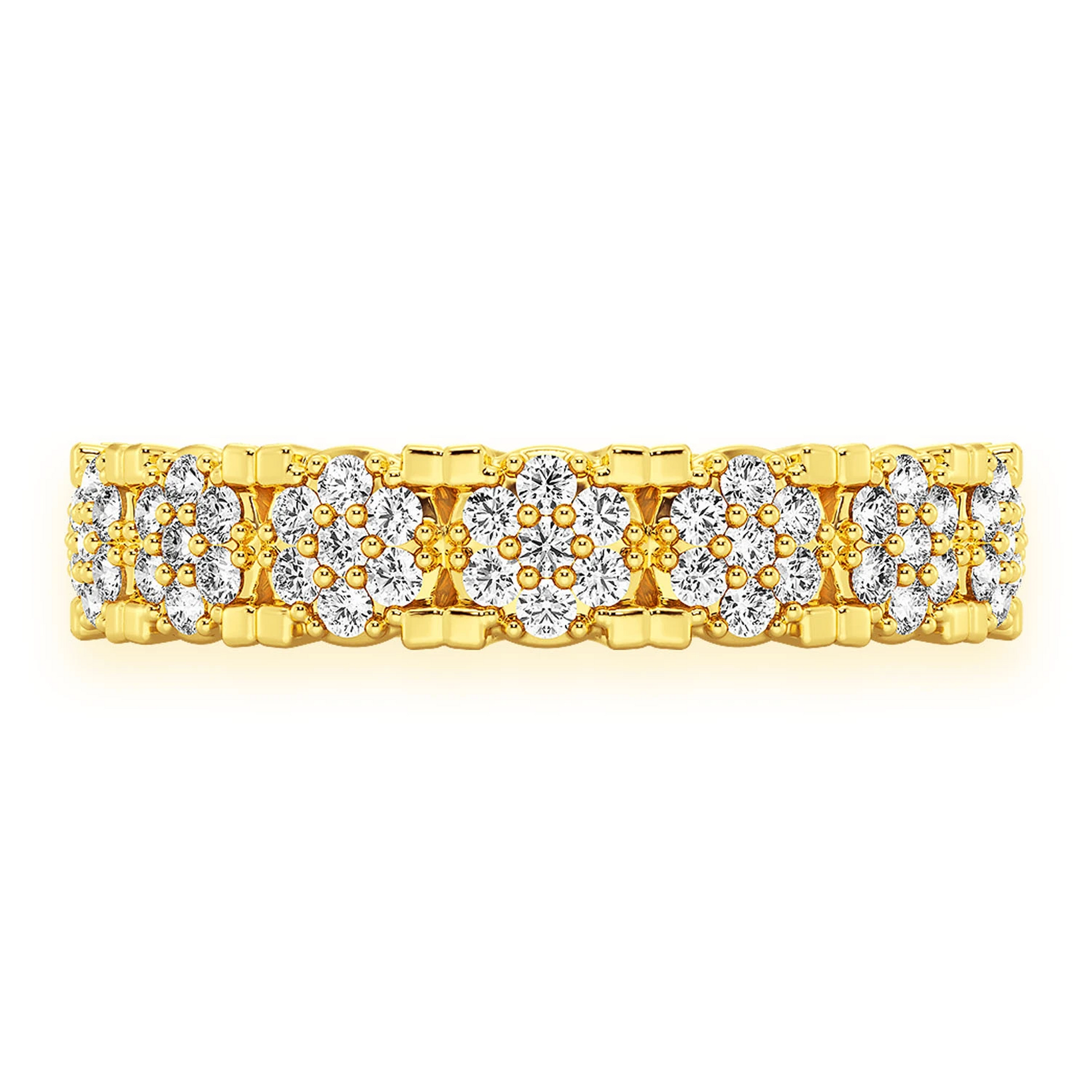 Briar Cluster Diamond Ring in 14K yellow gold, front view